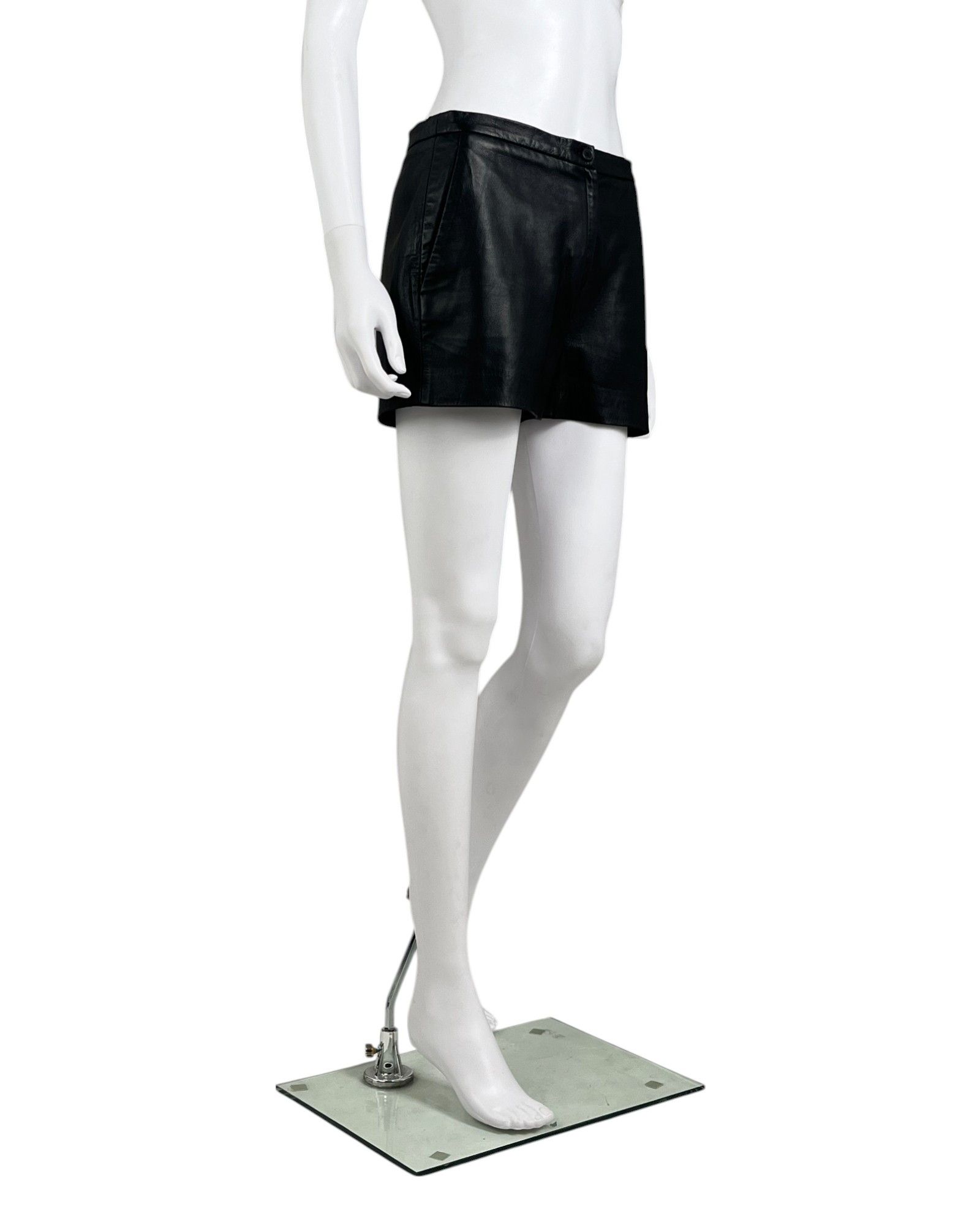 Maison Margiela S/S 2015 Leather Black Shorts Size 28" / US 6 / IT 42 - 2 Thumbnail