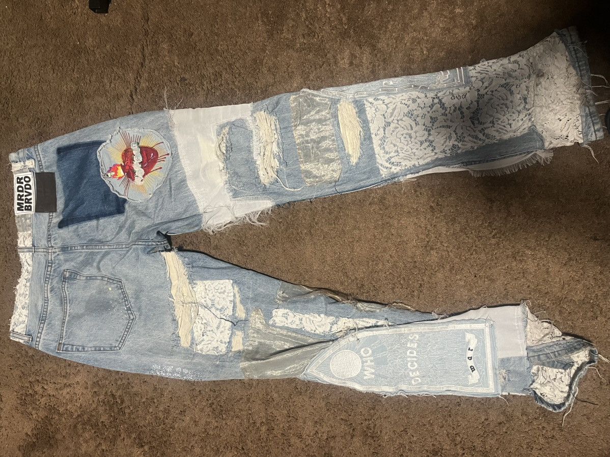 Ev Bravado Who Decides War Lace Detail Jeans Size US 34 / EU 50 - 2 Thumbnail