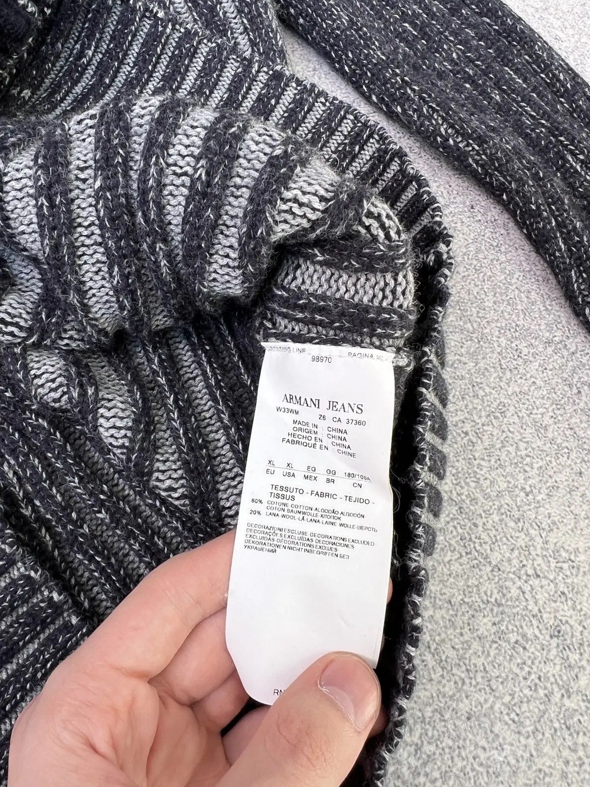 Armani × Vintage Vintage Armani Jeans Ripped Archival Y2k sweater Size US L / EU 52-54 / 3 - 10 Thumbnail
