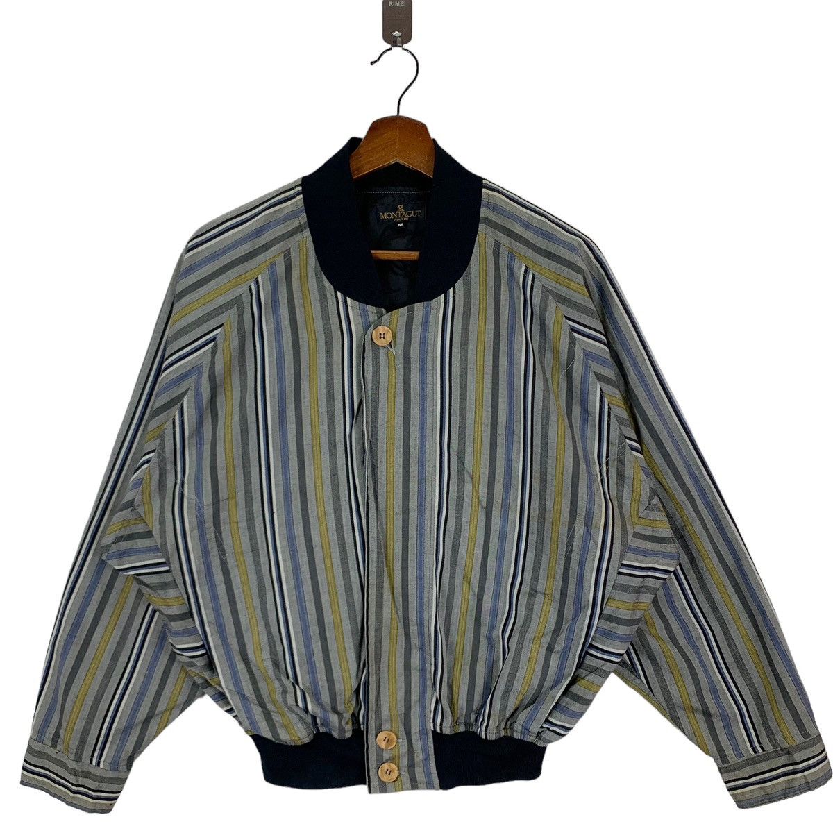 image of Montagut Paris Bomber Zipper Jacket in Stripe, Men's (Size Medium)