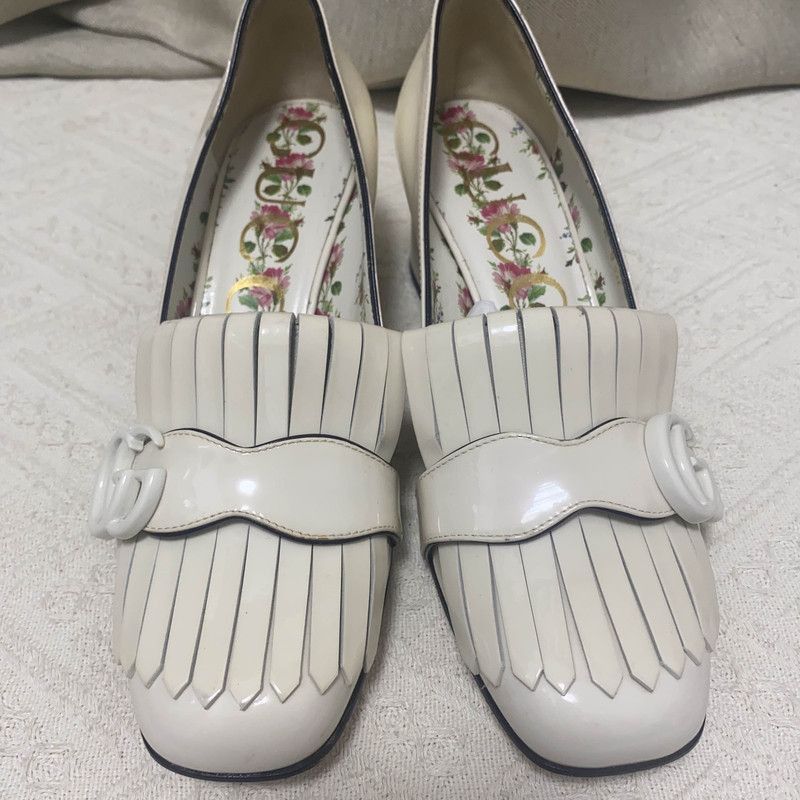 Gucci Gucci White Fringe Heel Shoes - Size US 6.5 / EU 39-40 - 2 Thumbnail