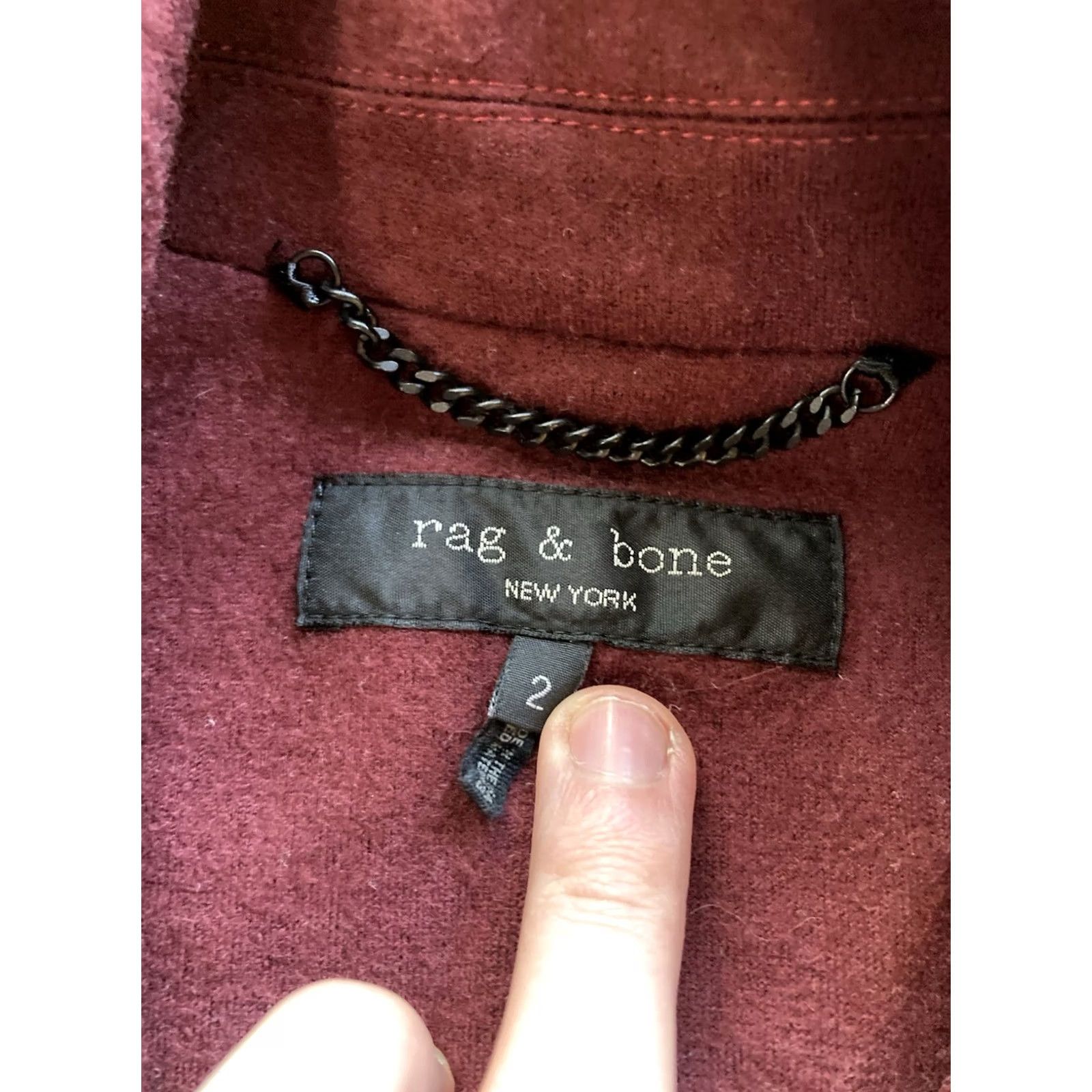 Rag & Bone rag & bone Blazer Womens 2 Wool Burgundy Jacket Coat Slade Quiet Luxury Size XS / US 0-2 / IT 36-38 - 6 Thumbnail