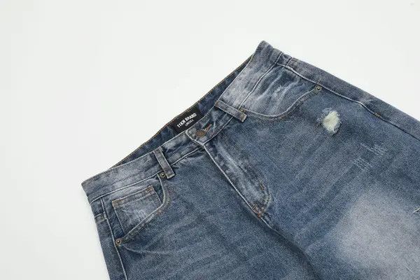 Japanese Brand VIBE American retro men's loose washed straight ripped jeans Size US 34 / EU 50 - 3 Thumbnail