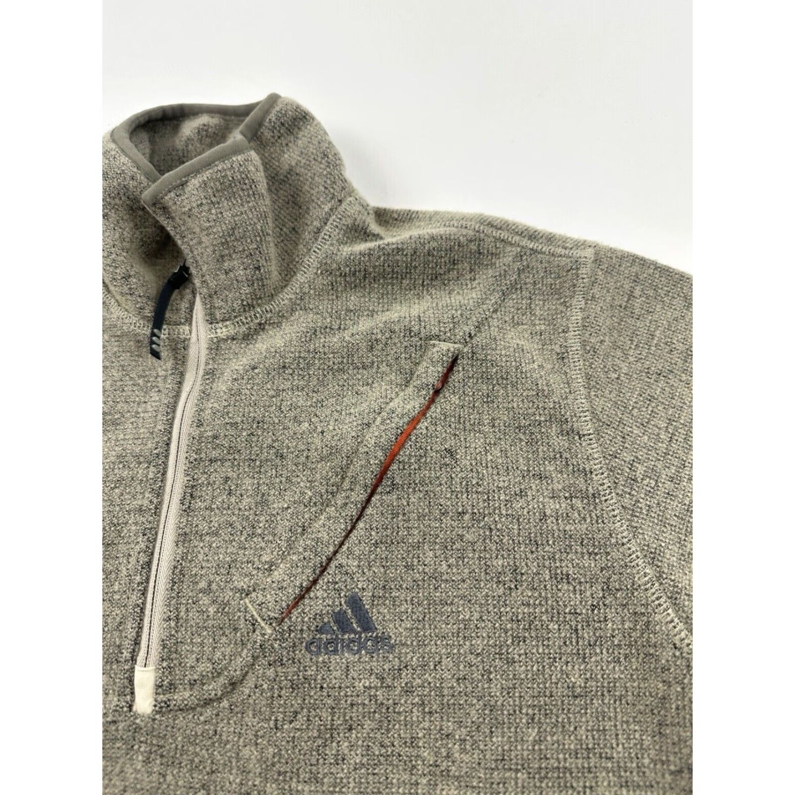Adidas Adidas Sweatshirt Mens M Beige Wool Polyester 1/4 Zip Pullover Long Sleeve Pullover Brown Sample Size US M / EU 48-50 / 2 - 5 Thumbnail