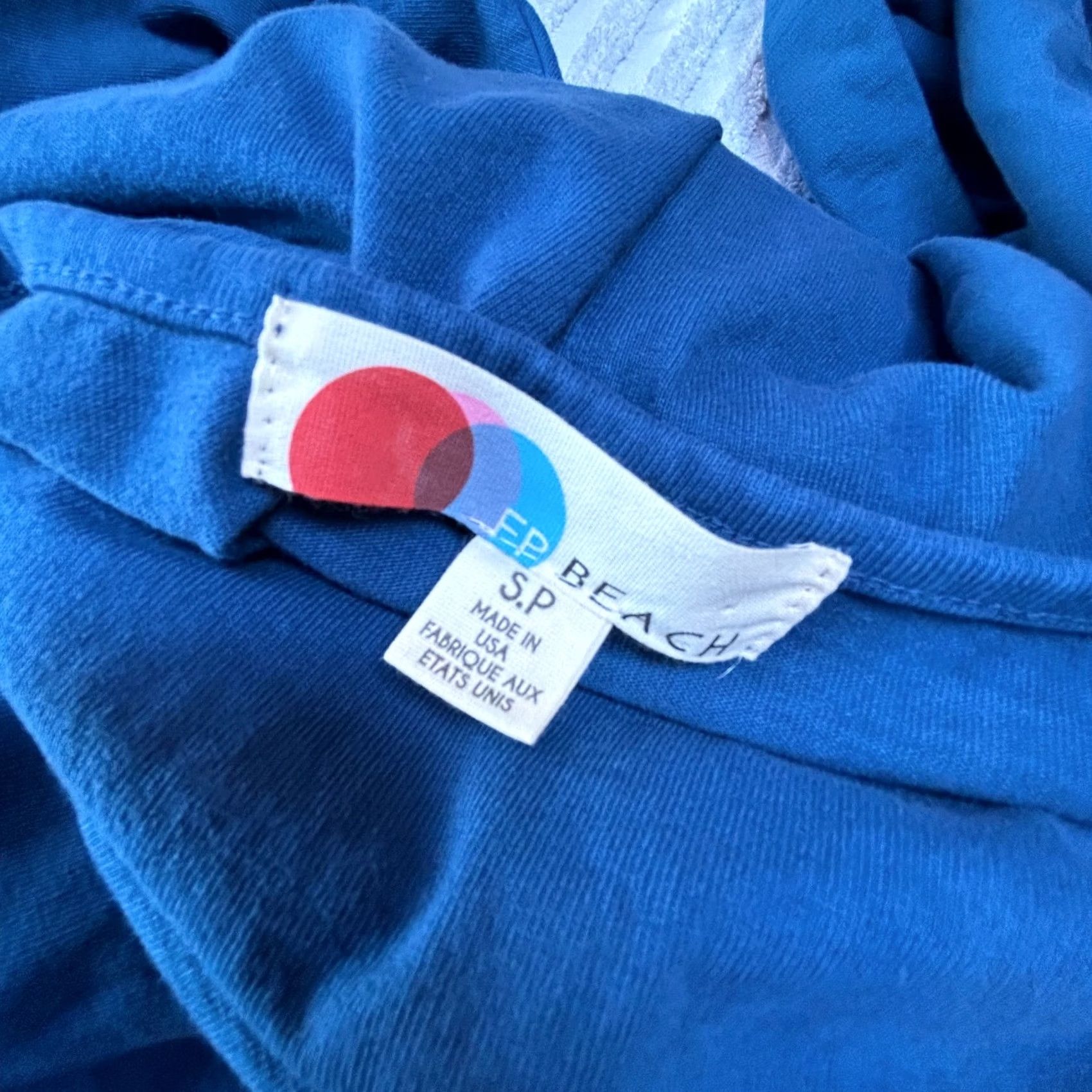 Vintage FP Beach Dress Women Short Dolman Sleeve Oversized Maxi Back-Split Blue Small Size 28" / US 6 / IT 42 - 3 Thumbnail