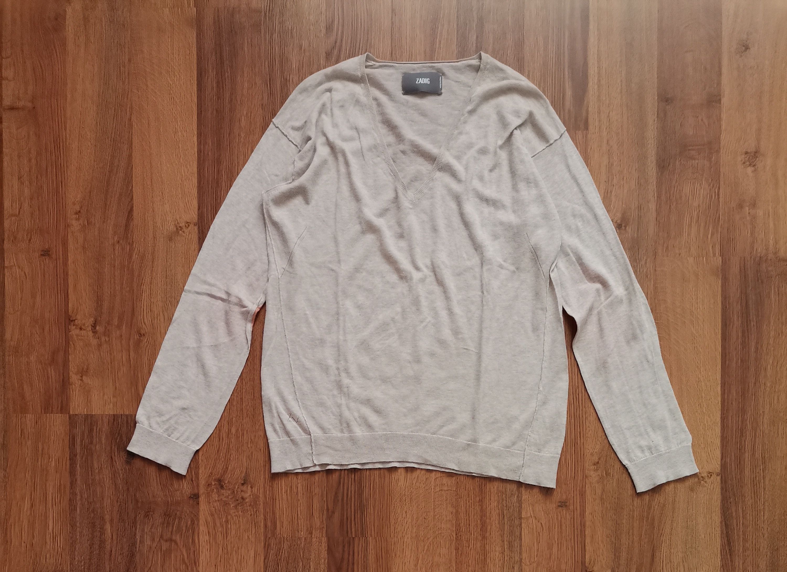 image of Zadig Voltaire Zadig Women's Blouse in Cream/Grey (Size Large)