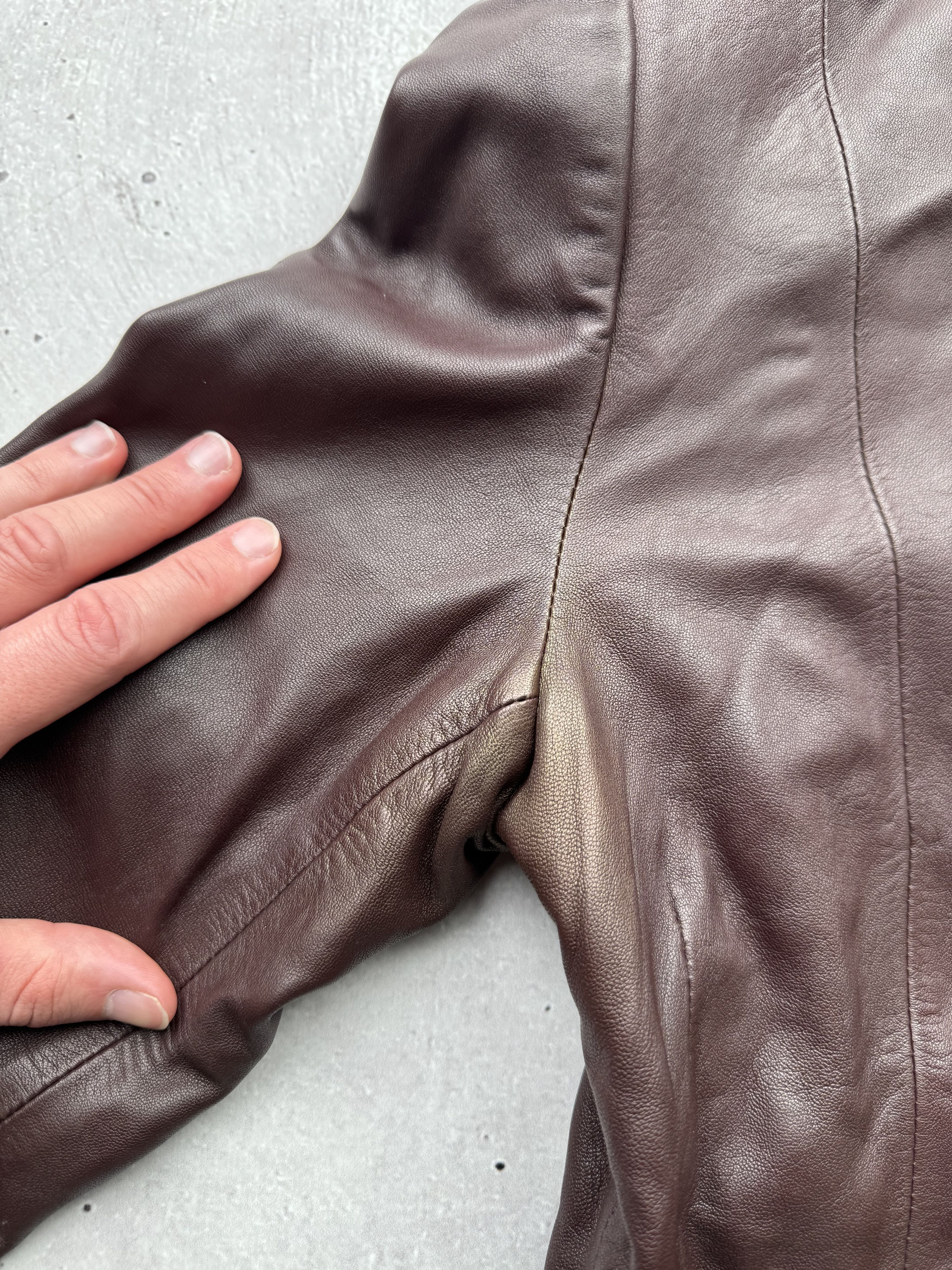 Genuine Leather Vintage Multi Zipped Leather Jacket Size M / US 6-8 / IT 42-44 - 4 Thumbnail