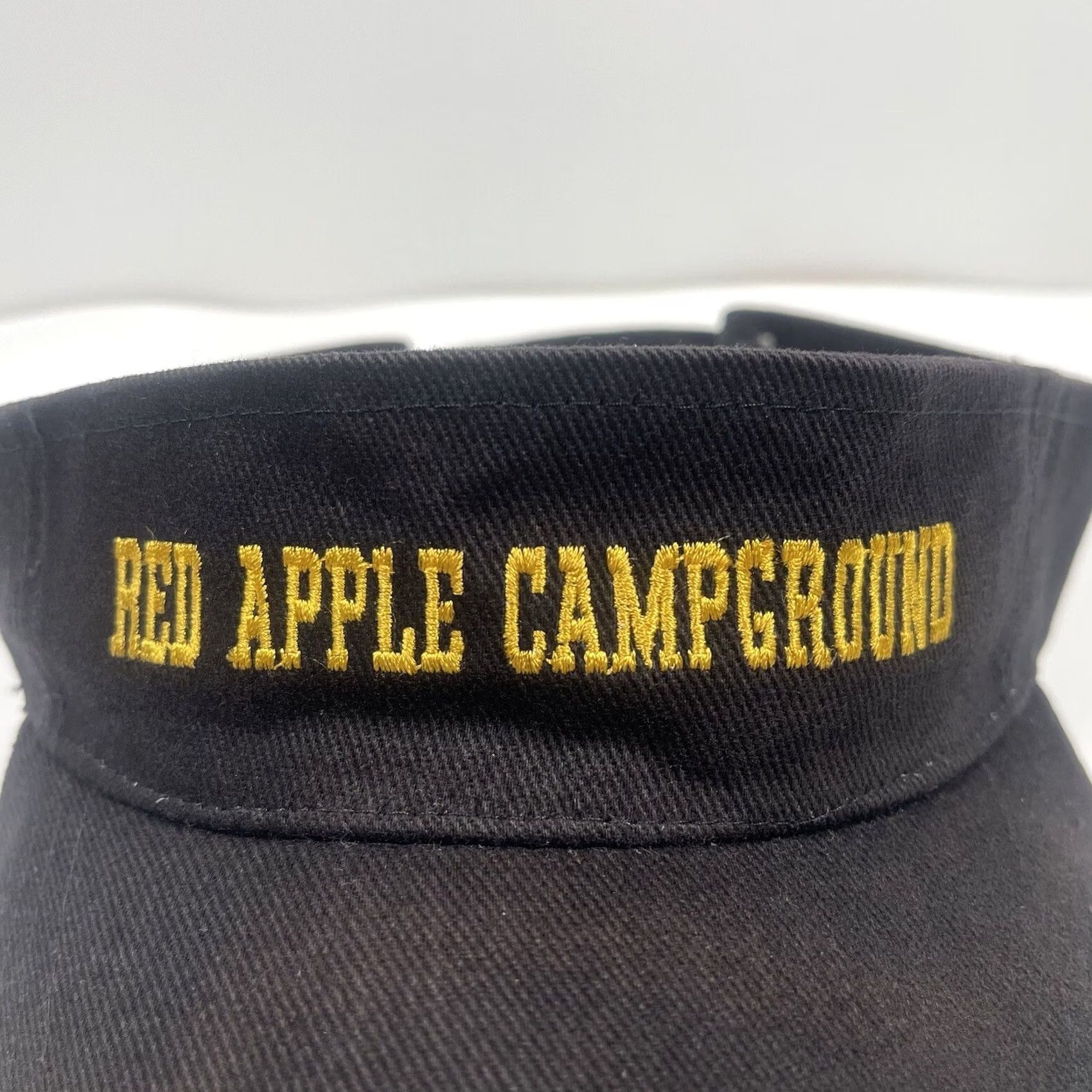 Apple Unbranded Visor Adult Adjustable Black Red Apple Campground Embroidered Cap Hat Size ONE SIZE - 2 Thumbnail