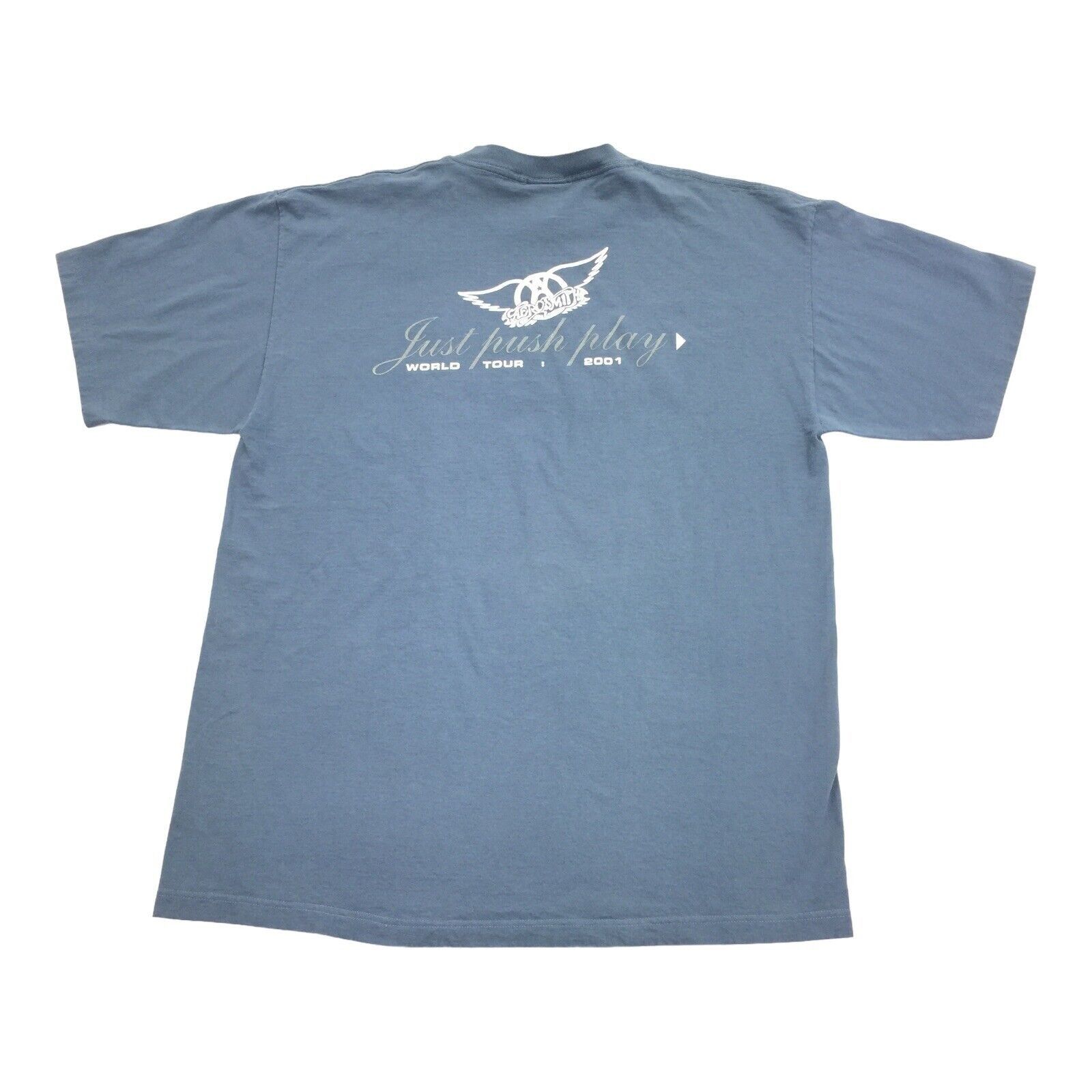 Giant Vintage 2001 Aerosmith Just Push Play Tour Band T-Shirt Size US XL / EU 56 / 4 - 2 Thumbnail
