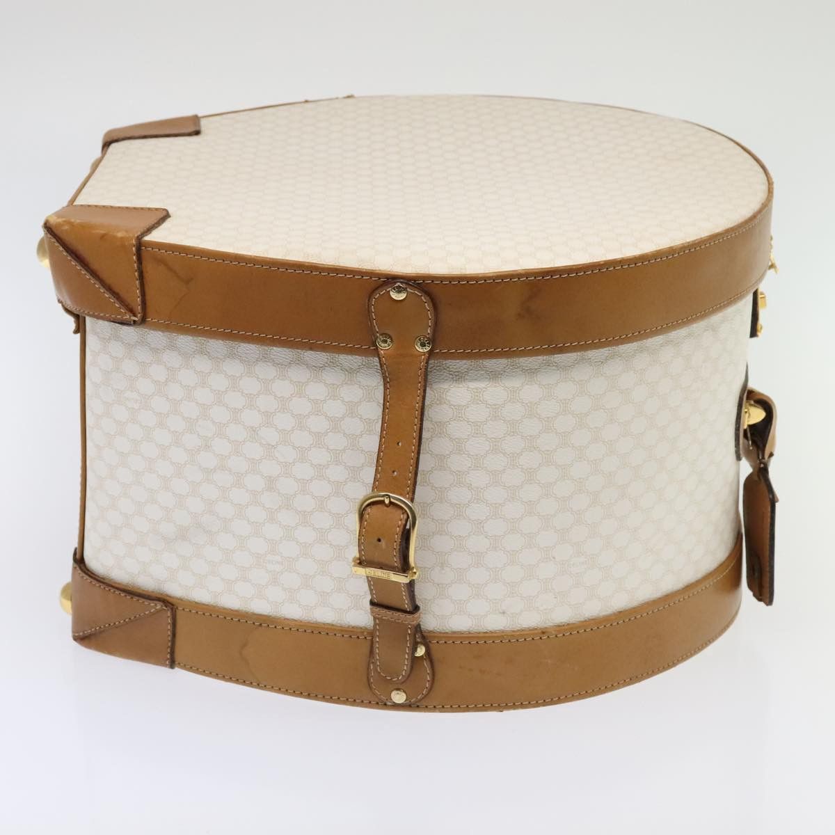 Celine CELINE Macadam Canvas Hat Case Trunk Pvc Leather White Size ONE SIZE - 4 Thumbnail