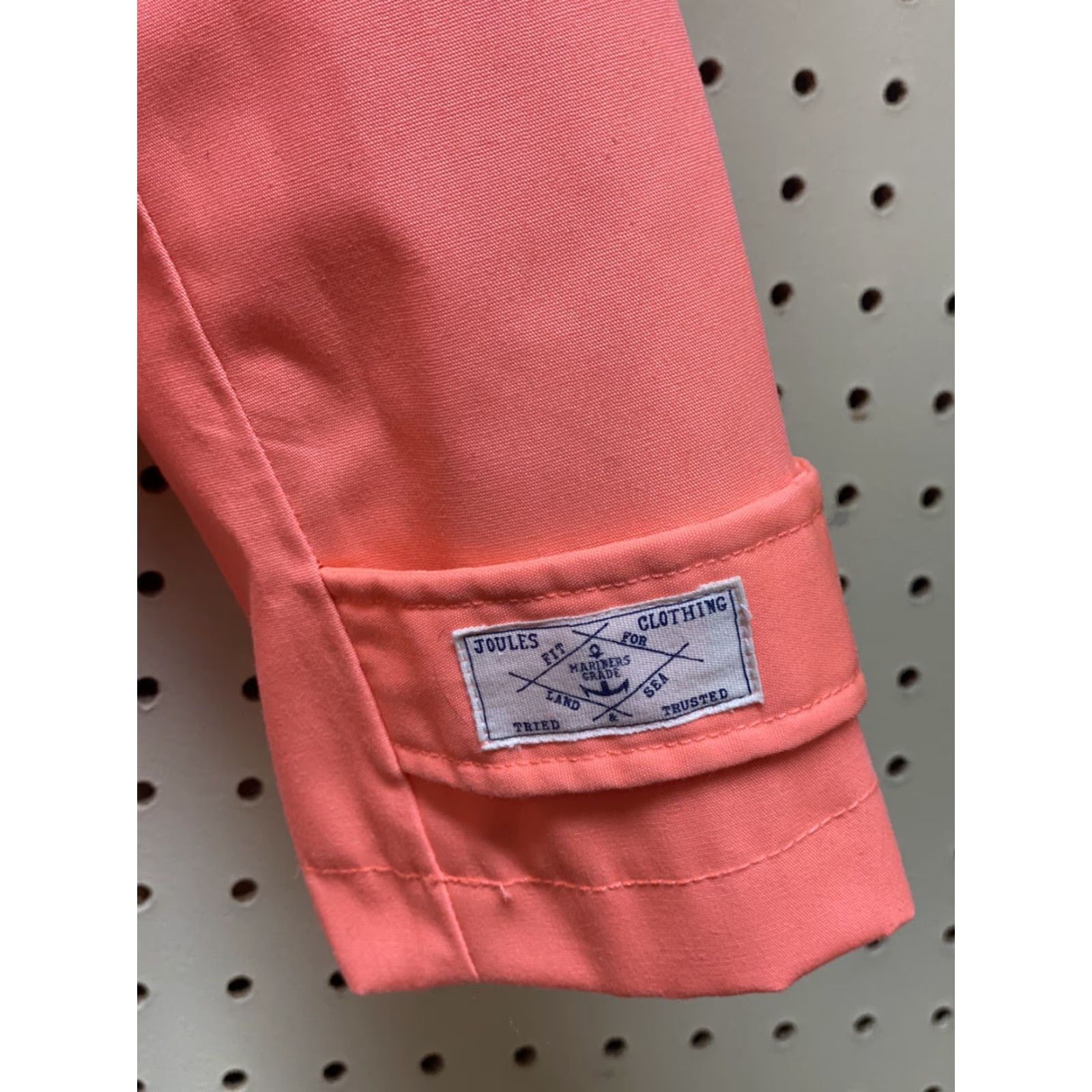 Vintage Joules U-Coast Waterproof Hooded Jacket Womens Large US 10 Neon Orange Fluorescent Rain Coat Hooded External Snaphot Zip Size L / US 10 / IT 46 - 4 Thumbnail