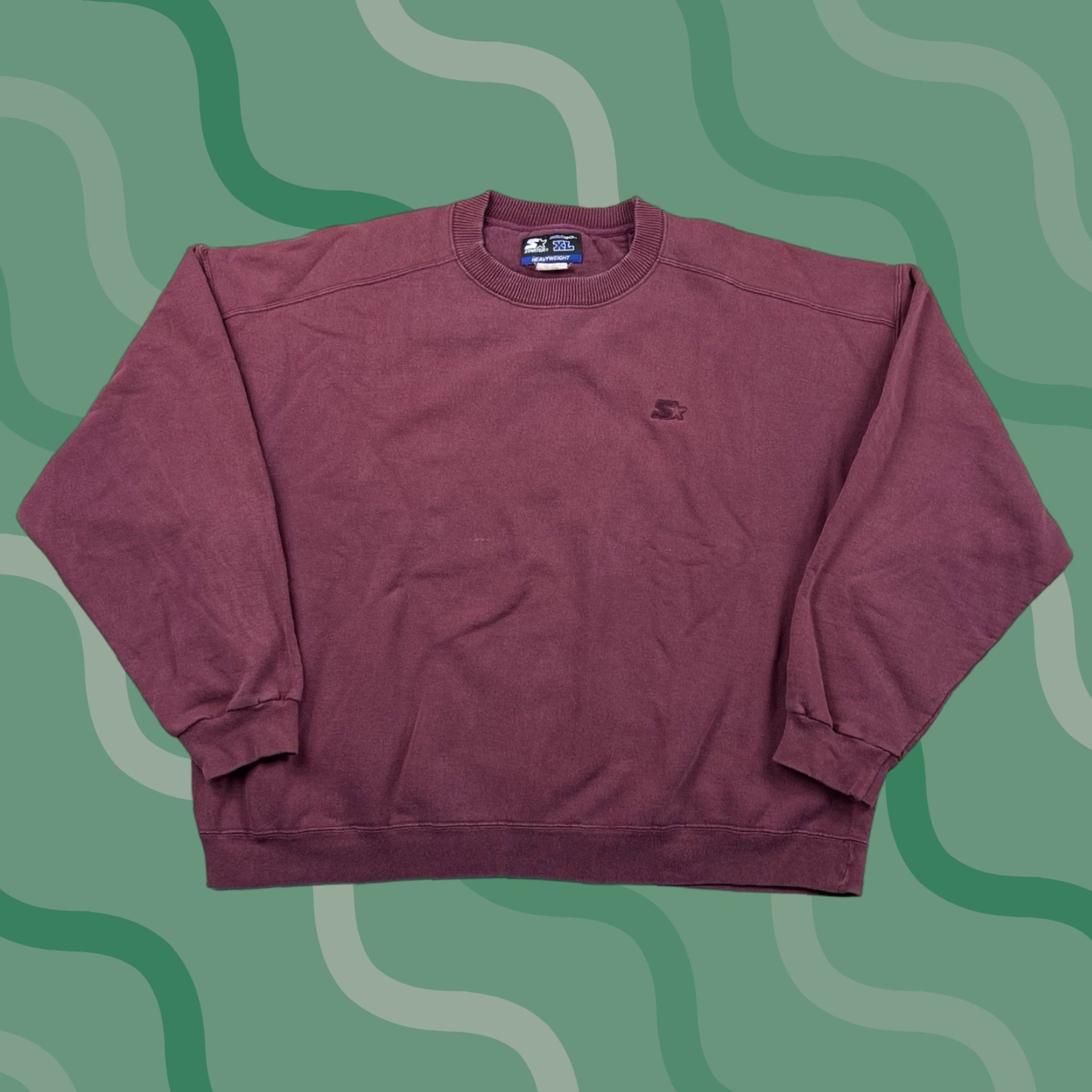 Starter VINTAGE Starter 90s XL Crewneck Sweatshirt Mens Pro80 Heavyweight Maroon Blank Size US XL / EU 56 / 4 - 1 Thumbnail