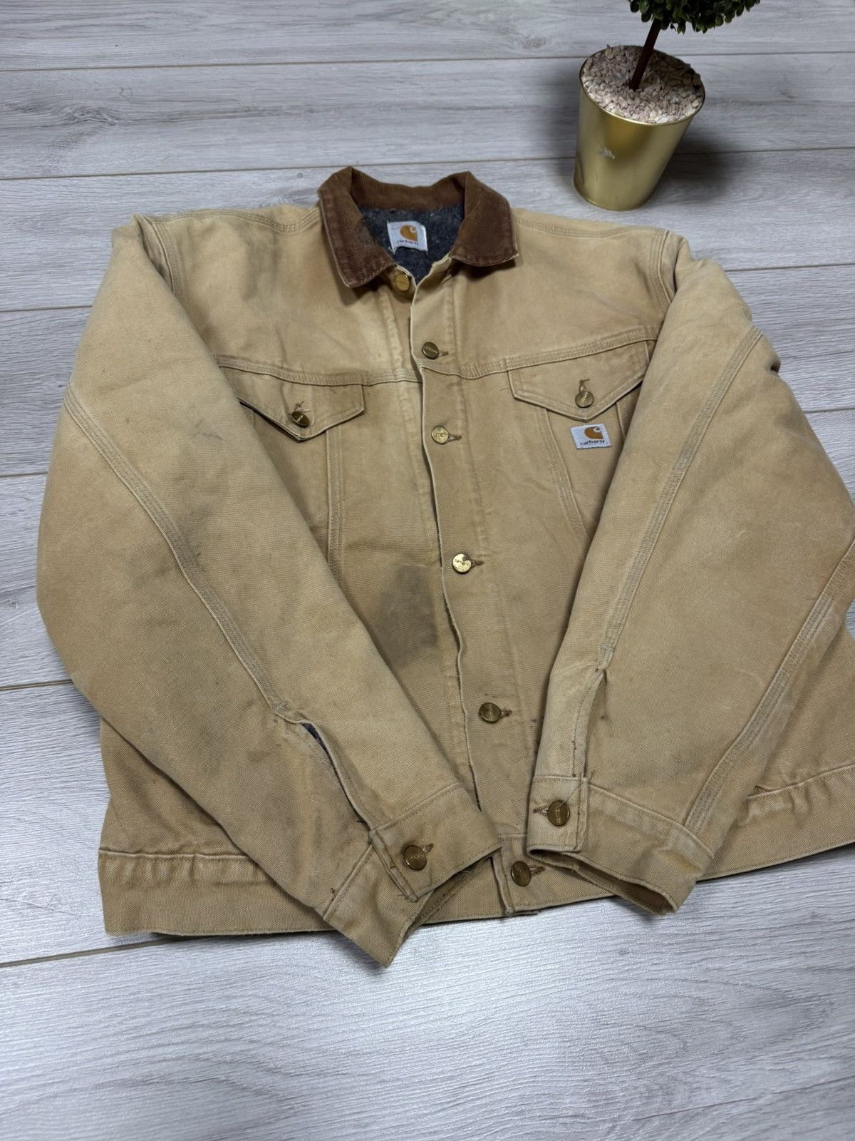 Carhartt Carhartt detroit vintage distressed jacket buttons Size US XL / EU 56 / 4 - 10 Thumbnail
