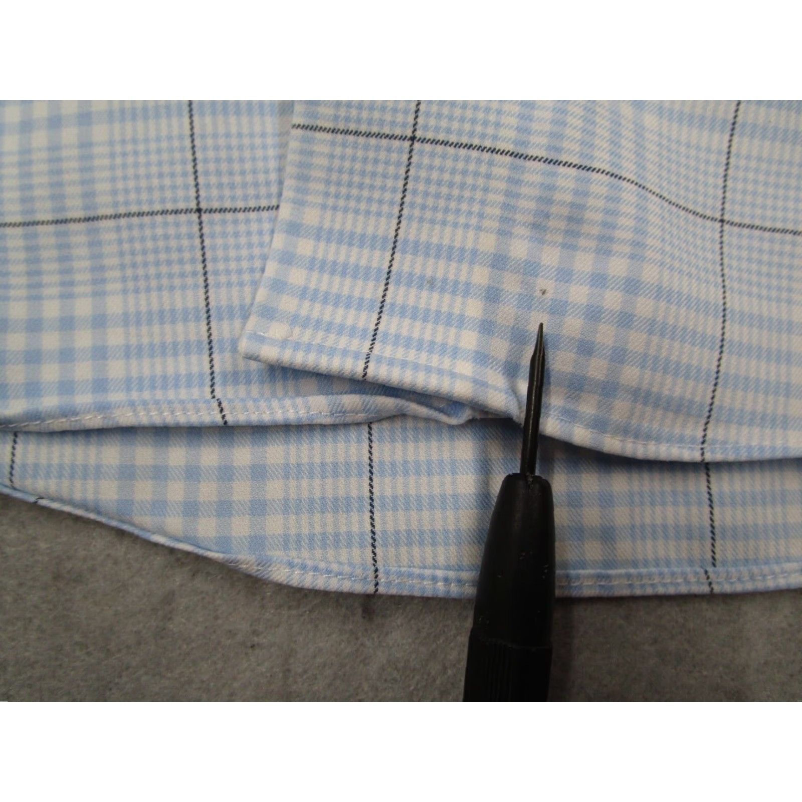 Brooks Brothers Brooks Brothers Dress Shirt Adult Large Blue Plaid Button Up Supima Cotton Non Iron Mens Size 34R - 4 Thumbnail