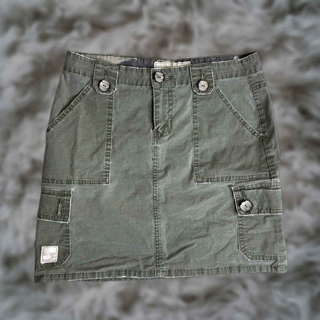 Vintage VINTAGE Bongo Cargo Mini Skirt Women Size 7 Green Rip Stop Grunge 80s 90s Military Rave Skate Size 28" / US 6 / IT 42 - 1 Thumbnail