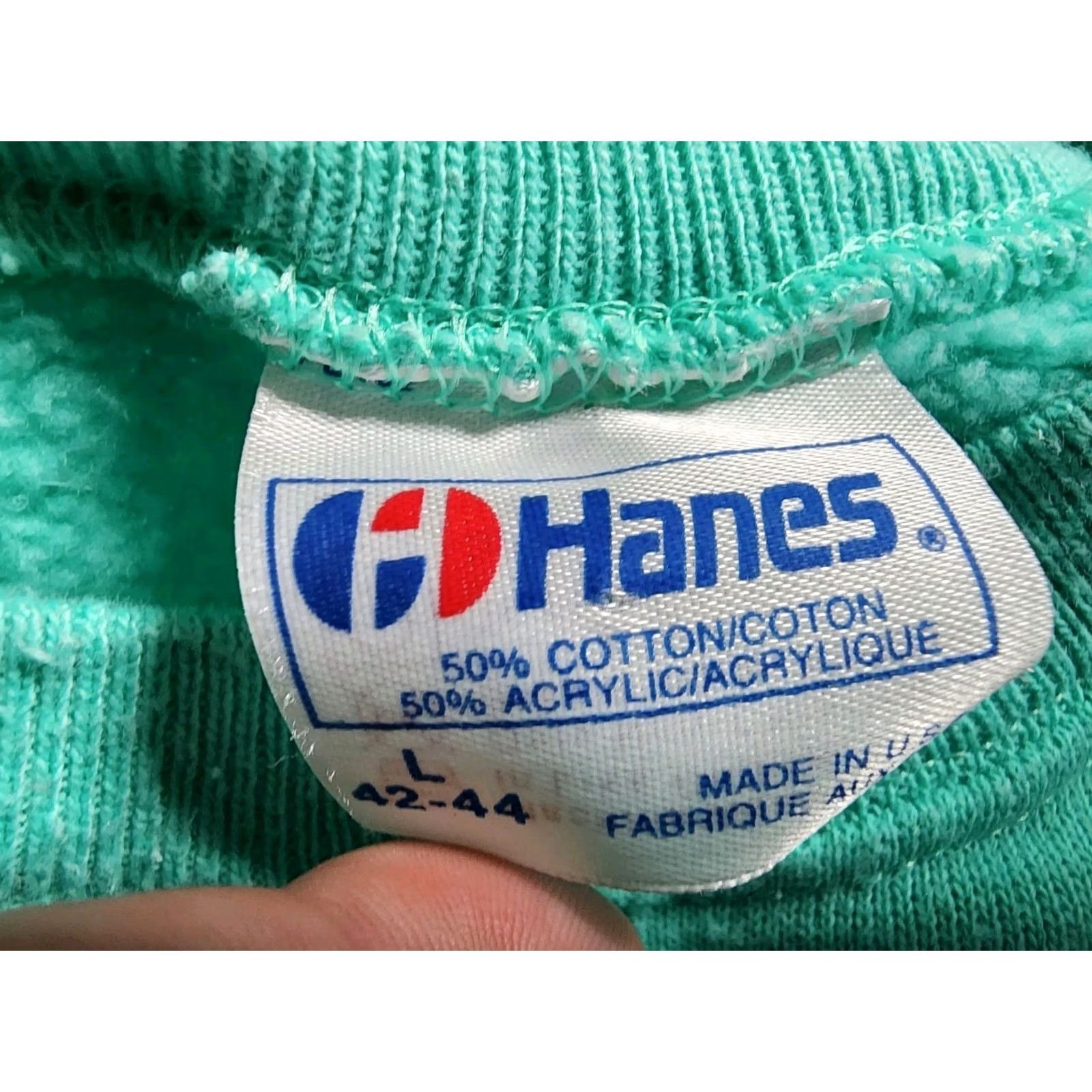 Hanes VINTAGE Hanes Sweatshirt Crewneck L Alaska USA Travel Puff Print Blue Unisex Adults Long Sleeve Graphic Print Pullover Size US L / EU 52-54 / 3 - 5 Thumbnail