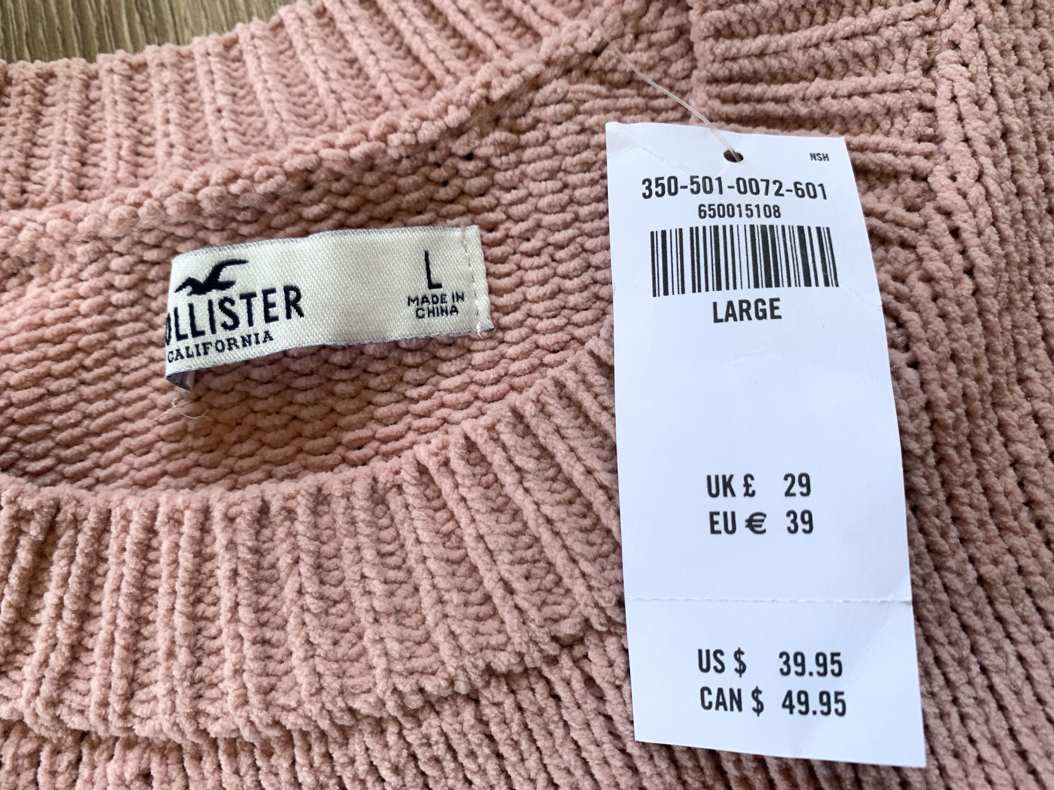 Hollister Holister Womens Pink Knit Sweater Size L / US 10 / IT 46 - 9 Thumbnail
