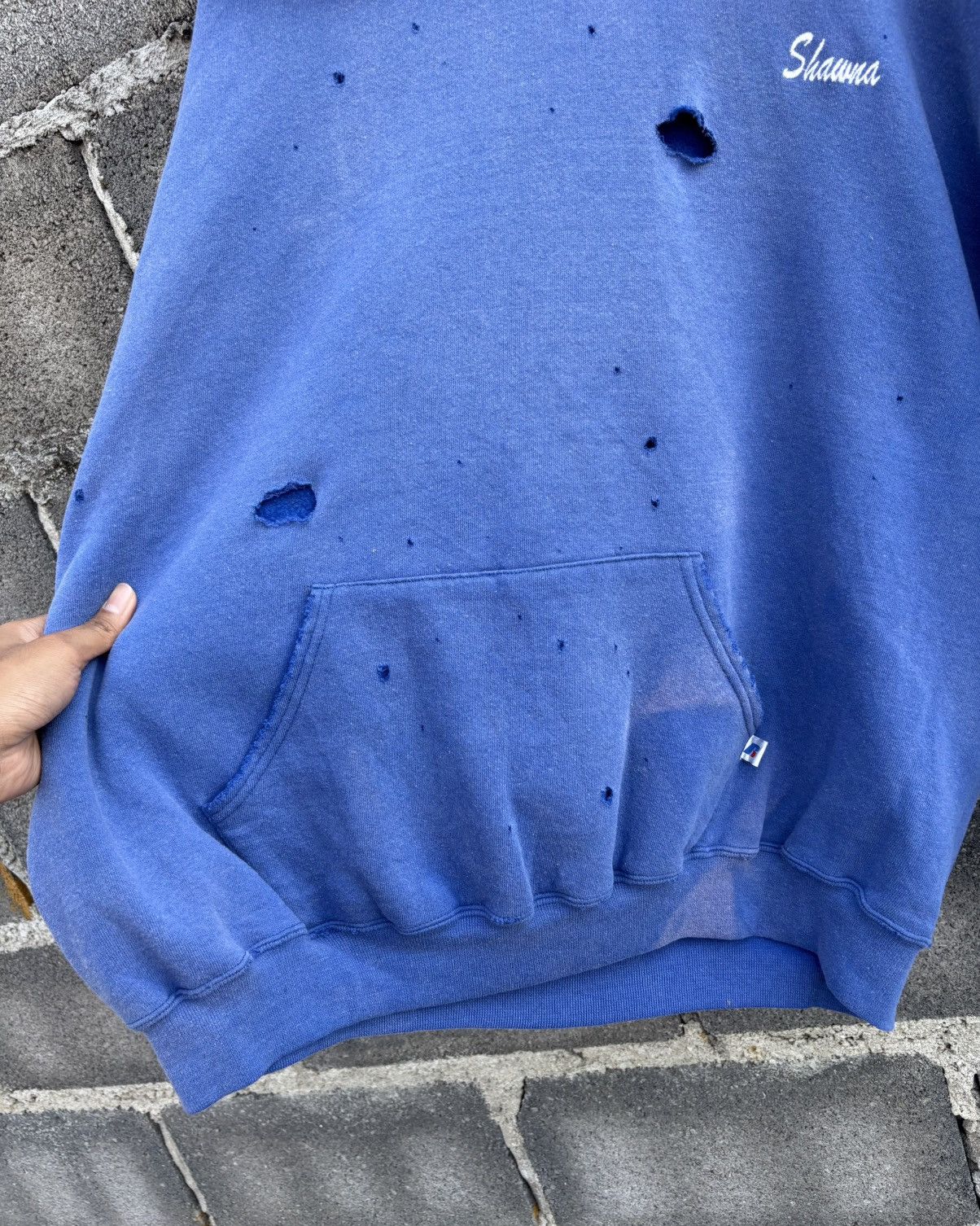 Russell Athletic Thrashed Distressed Hoodie Russell Faded Size US XXL / EU 58 / 5 - 9 Thumbnail