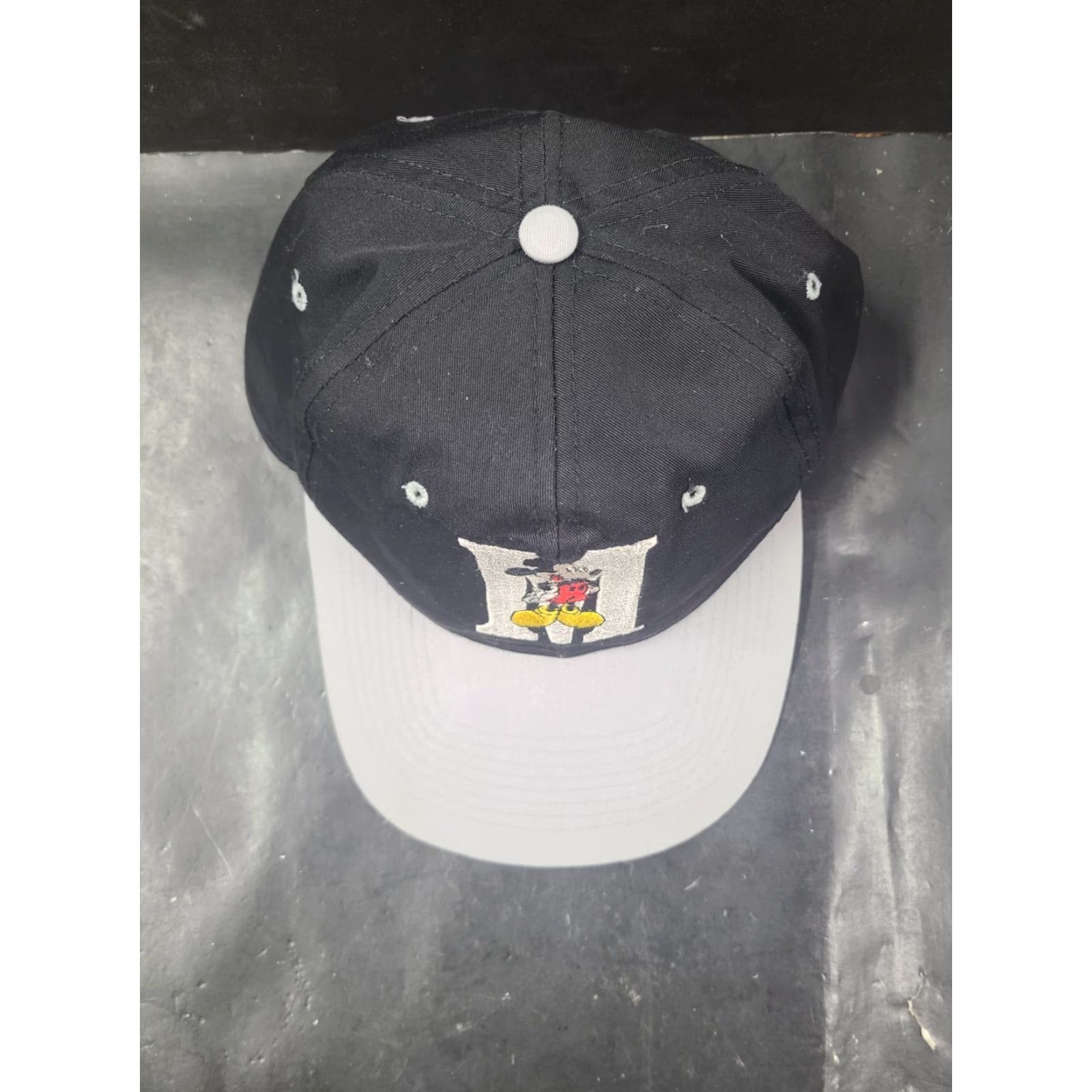 Disney Disney Mickey Mouse Snapback Cap Hat Vintage UnLimited - Black Cotton Knit, Solid, 90s Cartoon Mens Hat Size ONE SIZE - 4 Thumbnail