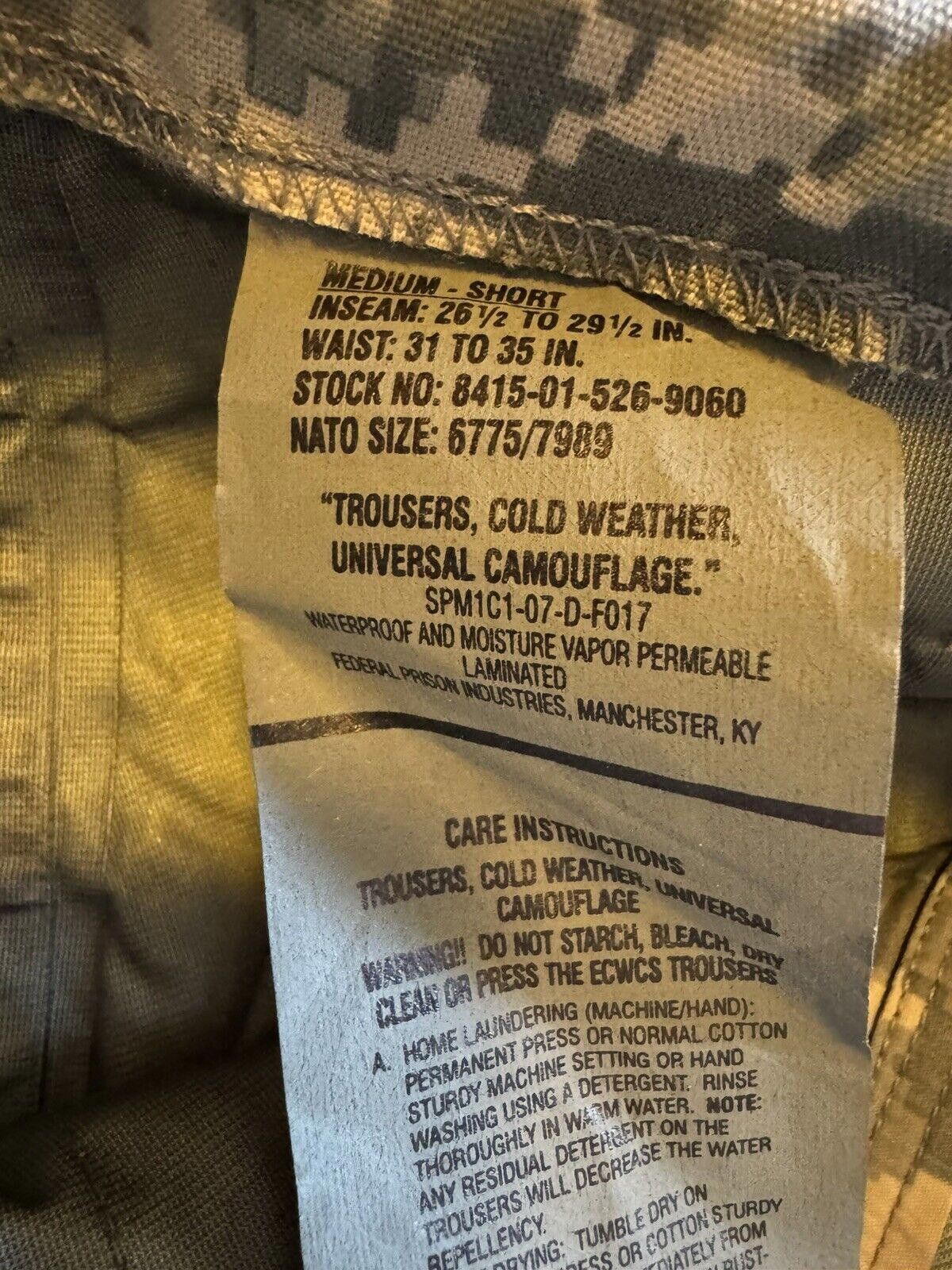 Designer US Military Universal Camo Trousers Med Short NWT Size ONE SIZE - 3 Thumbnail