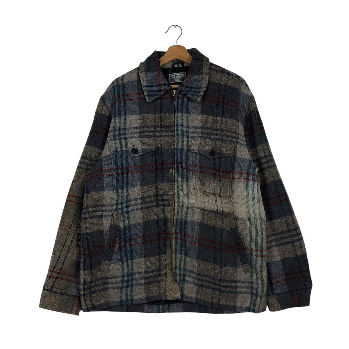 Japanese Brand 🔥VINTAGE FLANNEL WOOL JACKET ZIPPER PARALYSER ISSEY MIYAKE Size US M / EU 48-50 / 2 - 3 Thumbnail