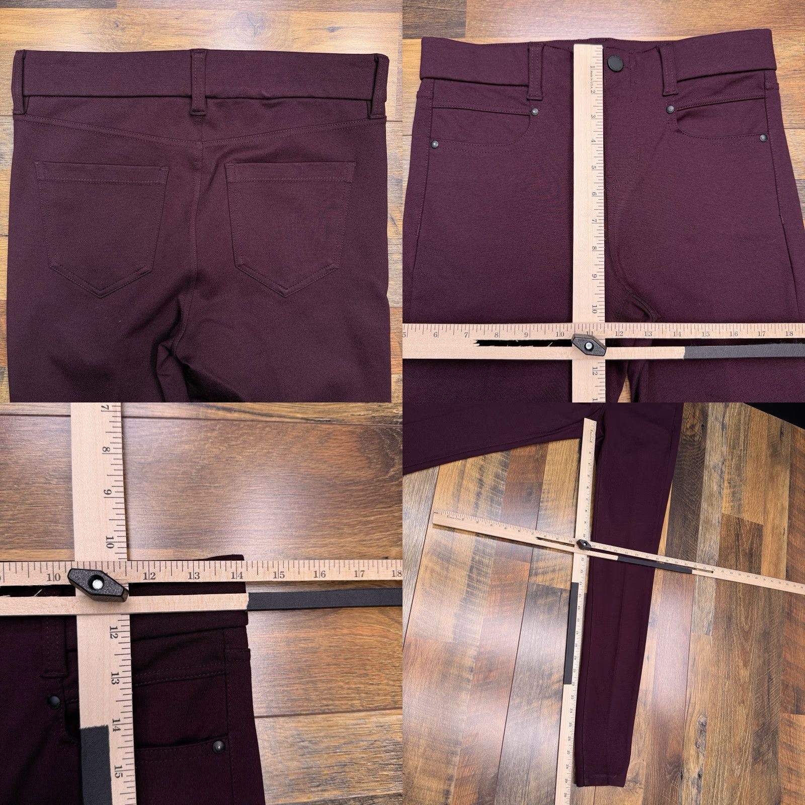 Vintage Liverpool Los Angeles Burgundy Midi Rise Stretch Legging Pants Womens 2 / 26 Skinny Jegging City Size 26" / US 2 / IT 38 - 8 Thumbnail