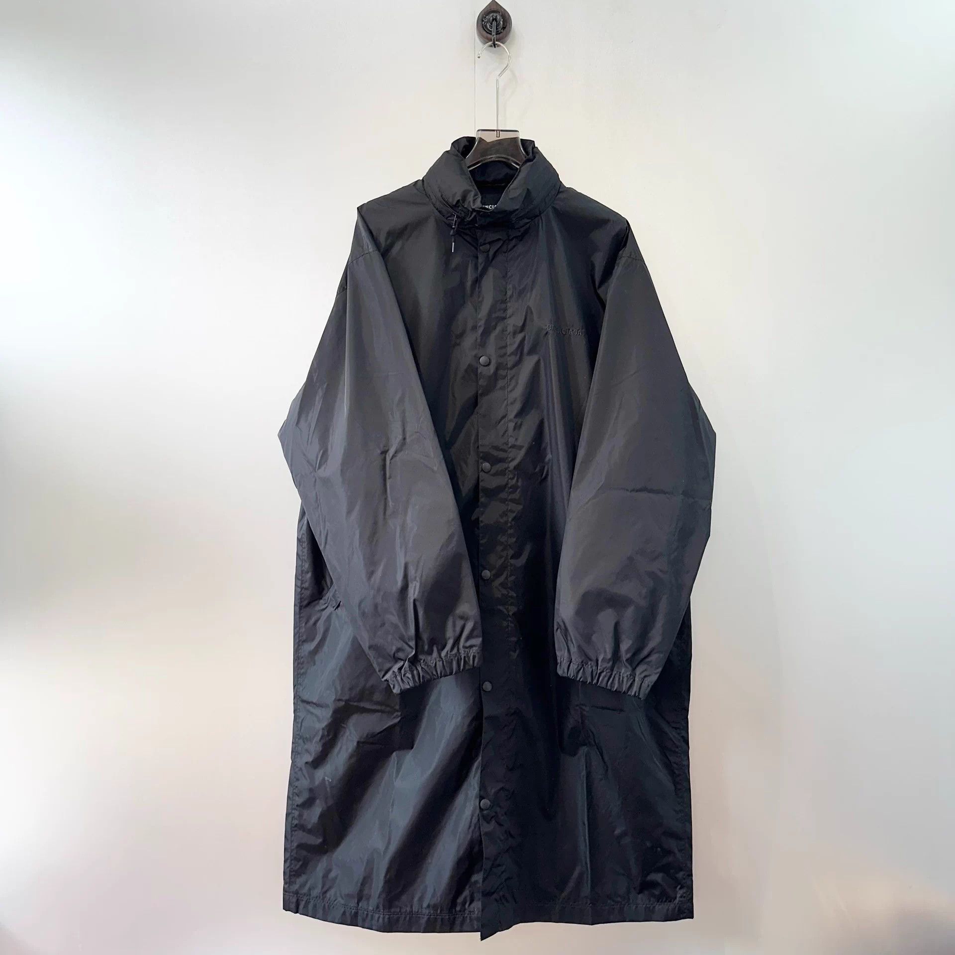 Balenciaga Balenciaga solid hidden hood overcoat men's black Size US M / EU 48-50 / 2 - 2 Thumbnail