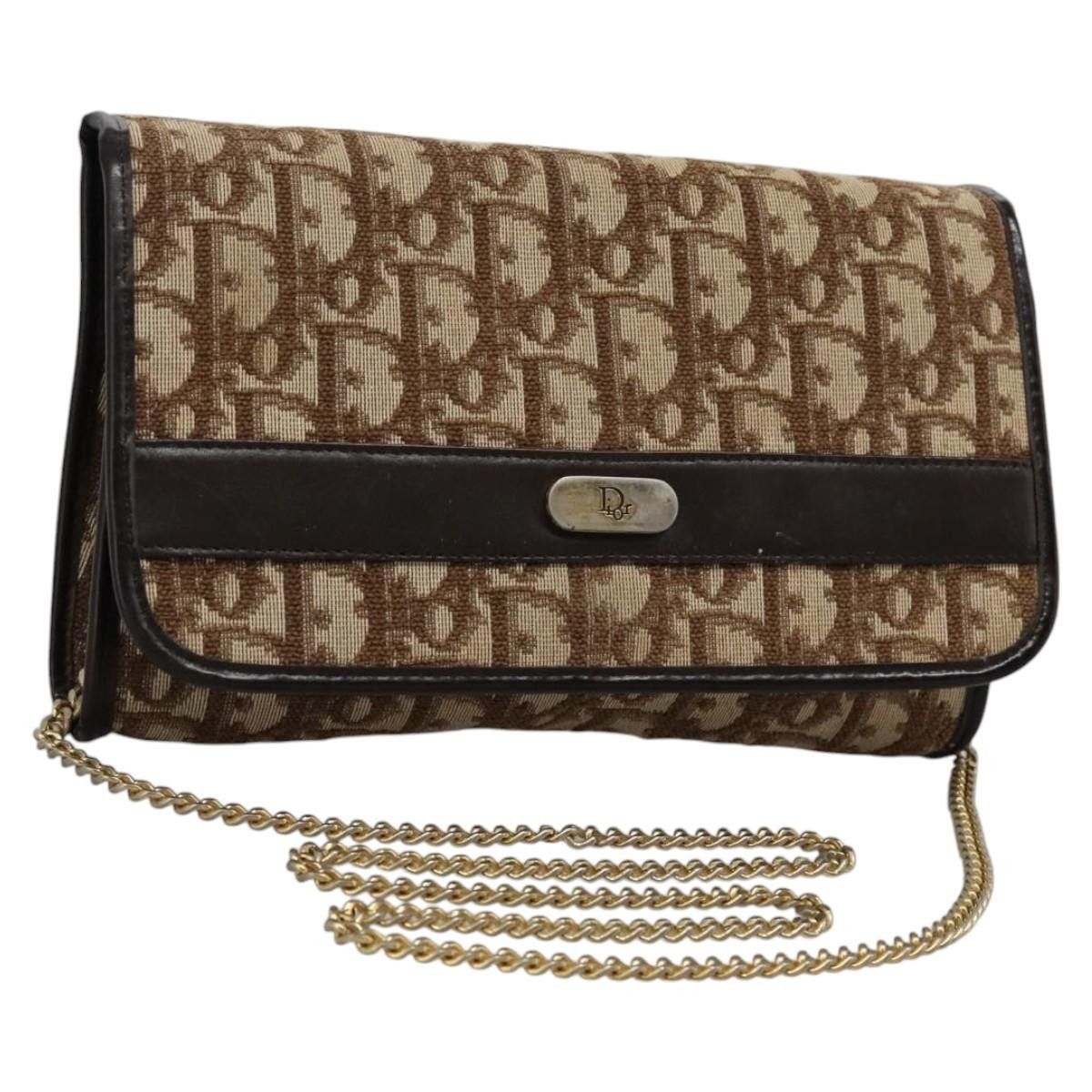 Dior DIOR Trotter Canvas Chain Shoulder Bag Brown Gold Size ONE SIZE - 1 Thumbnail