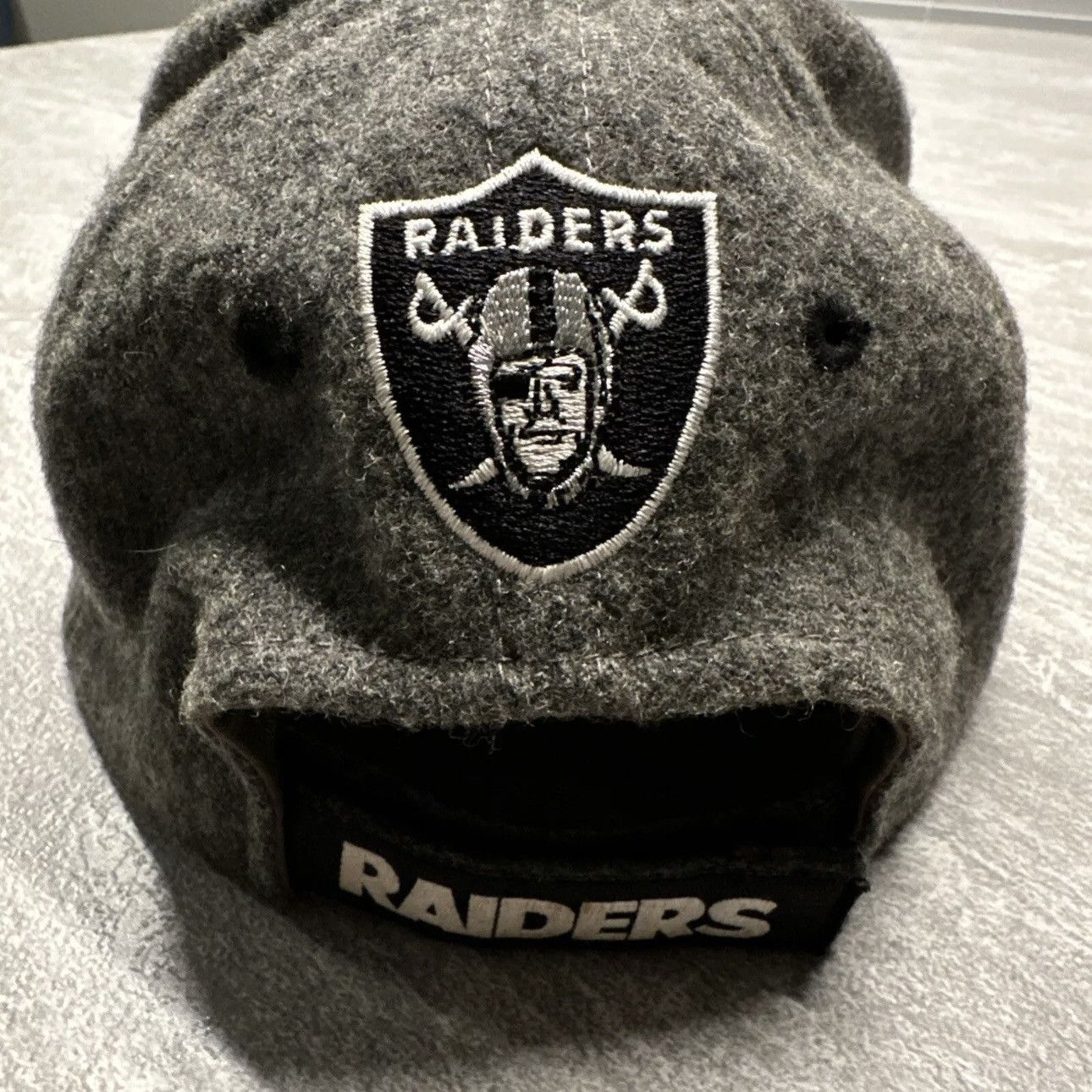NFL × Vintage Vintage 90s Oakland Raider Football Wool Blend Hat Strapback Size ONE SIZE - 4 Thumbnail