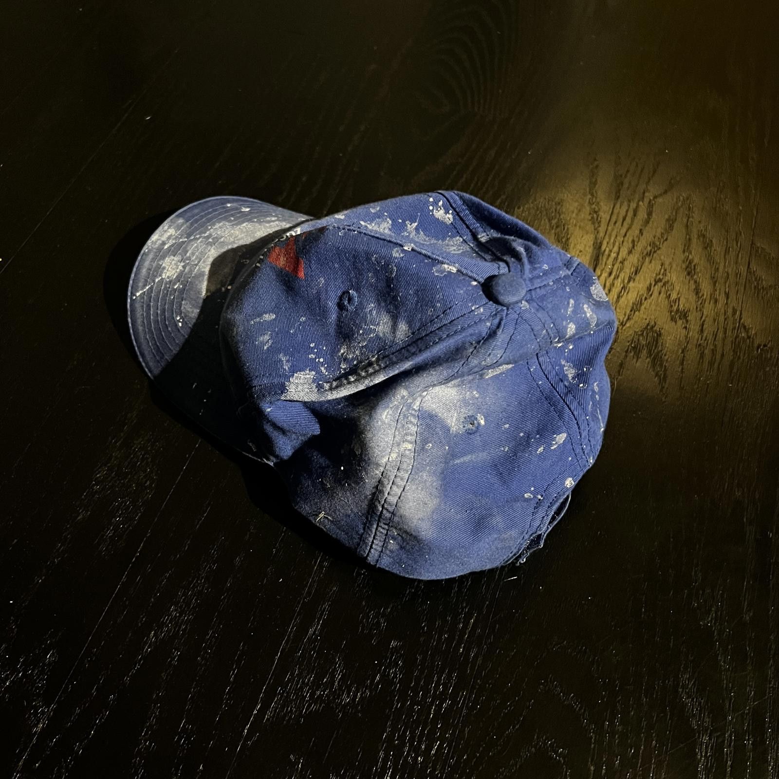 Designer Rare ANT Blue White Paint Splatter Work Hat Size ONE SIZE - 2 Thumbnail