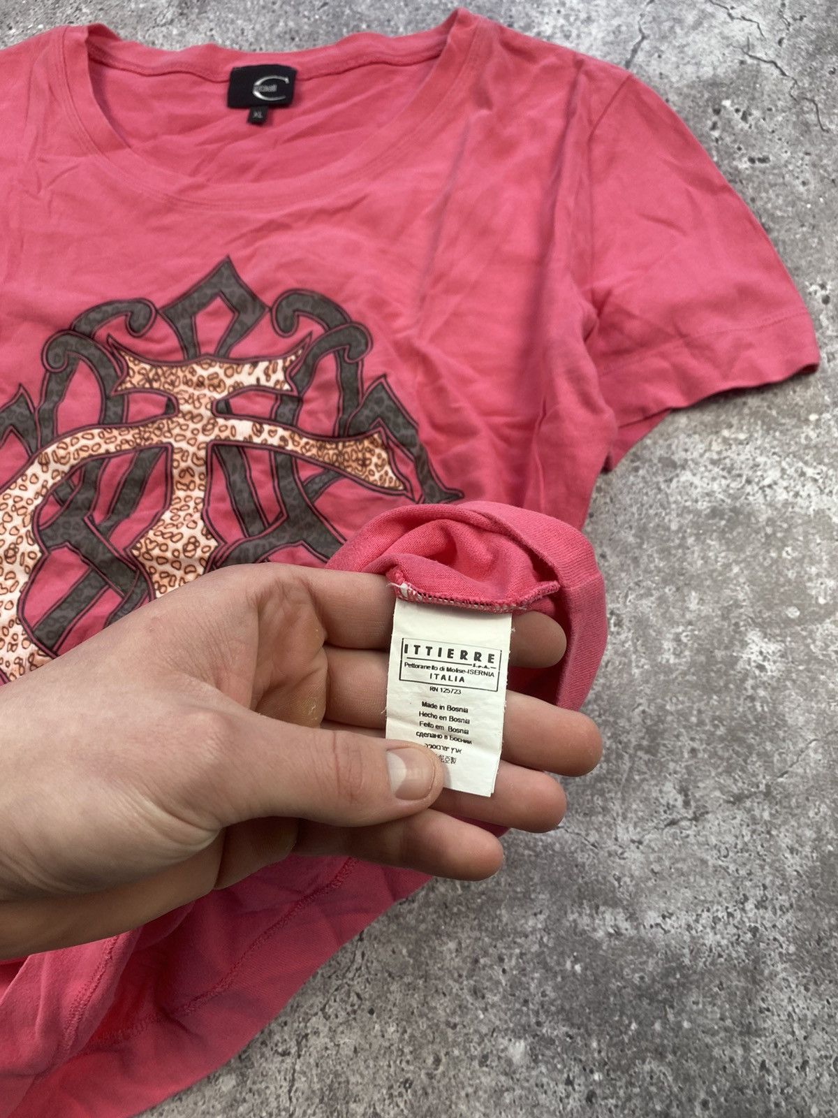 Just Cavalli ‼️ ARCHIVE JUST CAVALLI LUXURY BIG PRINTED LOGO T SHIRT PINK Size XL / US 12-14 / IT 48-50 - 5 Thumbnail