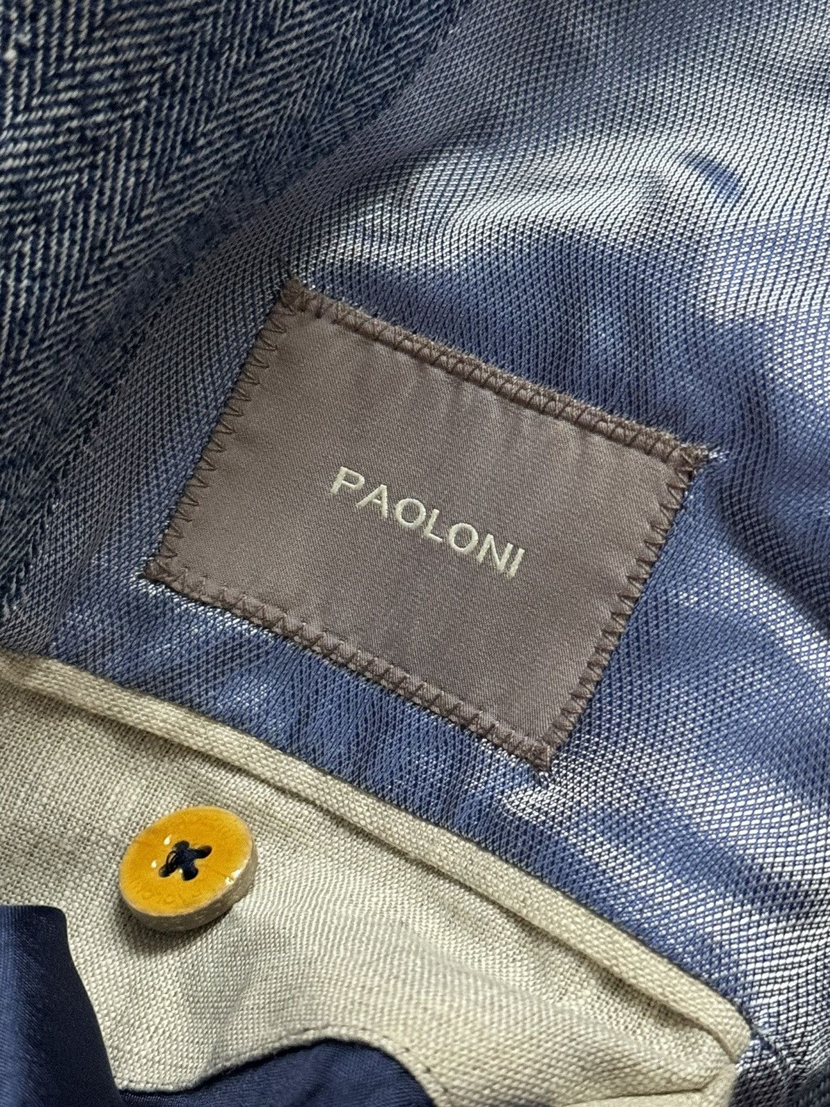 Paoloni Paoloni size50 linen buttonup blazer sport coat jacket light Size 50R - 12 Thumbnail