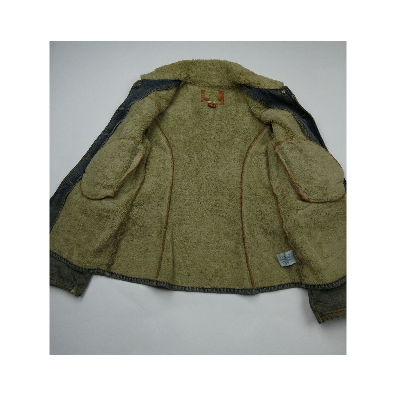 Guess women's 90s vintage Guess denim sherpa jacket, small Size S / US 4 / IT 40 - 5 Thumbnail