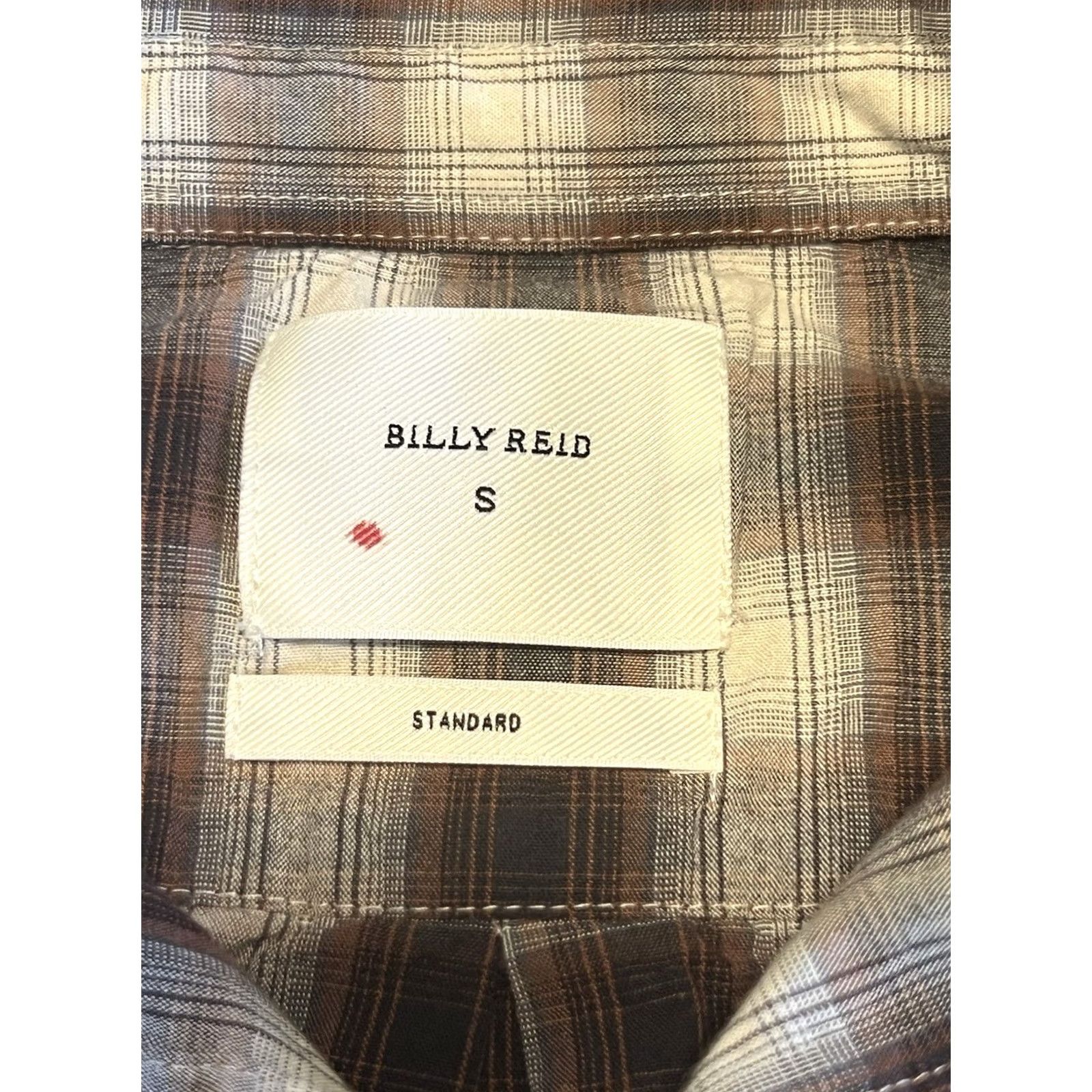 Billy Reid Billy Reid Plaid Button Down Shirt Mens S Brown Blue Cotton Standard Fit Size US S / EU 44-46 / 1 - 3 Thumbnail