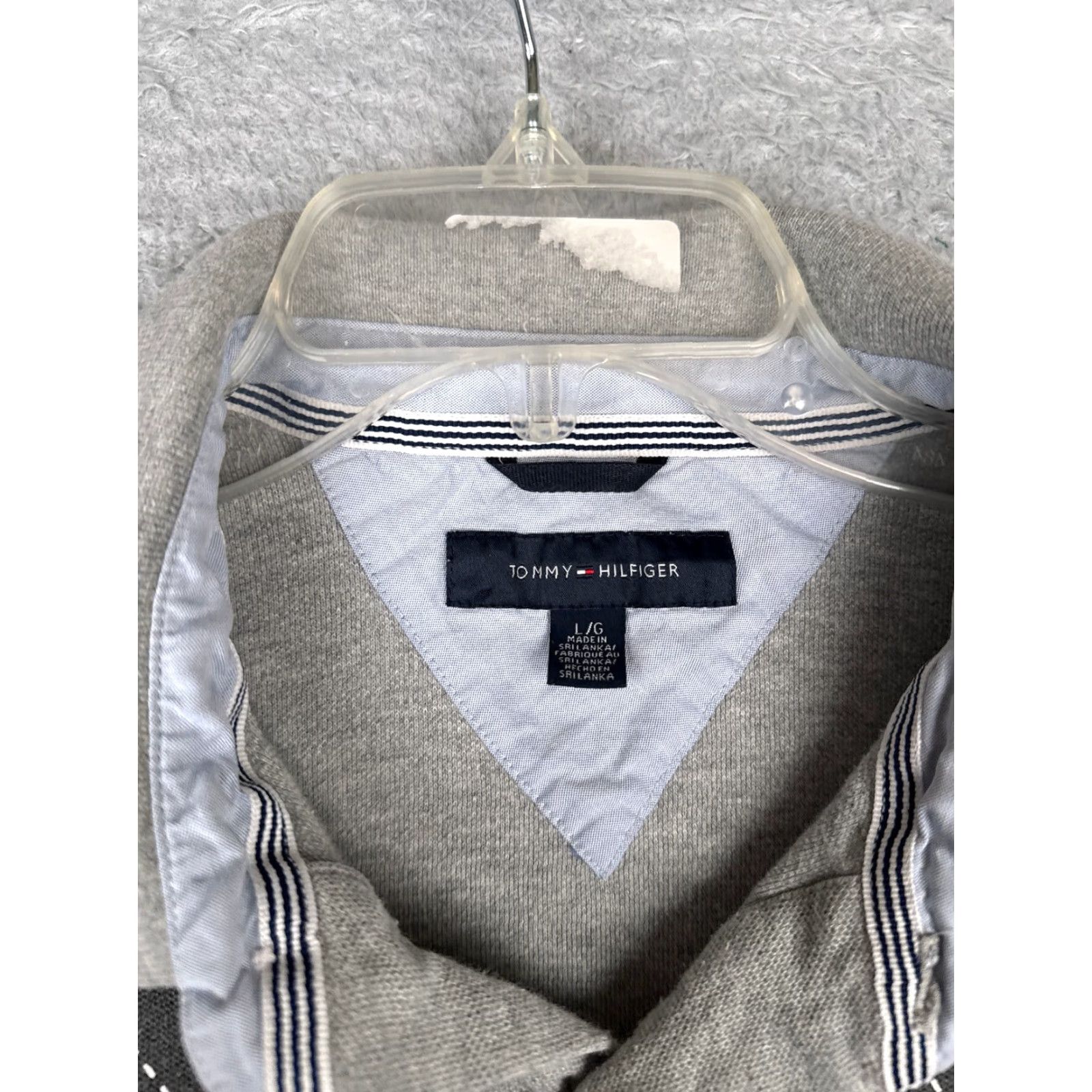 Tommy Hilfiger Tommy Hilfiger Polo Shirt Men Large Gray Argyle 100% Cotton Short Sleeve Slim Fit Shirt Mens Defaults Size US L / EU 52-54 / 3 - 6 Thumbnail