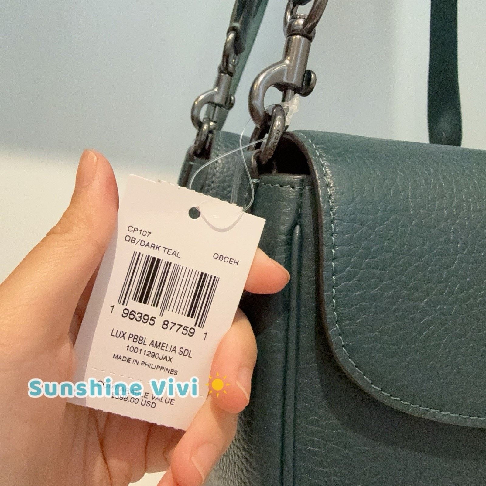 Coach NWT COACH Amelia Saddle Bag Shoulder CP107 Dark Teal Size ONE SIZE - 3 Thumbnail