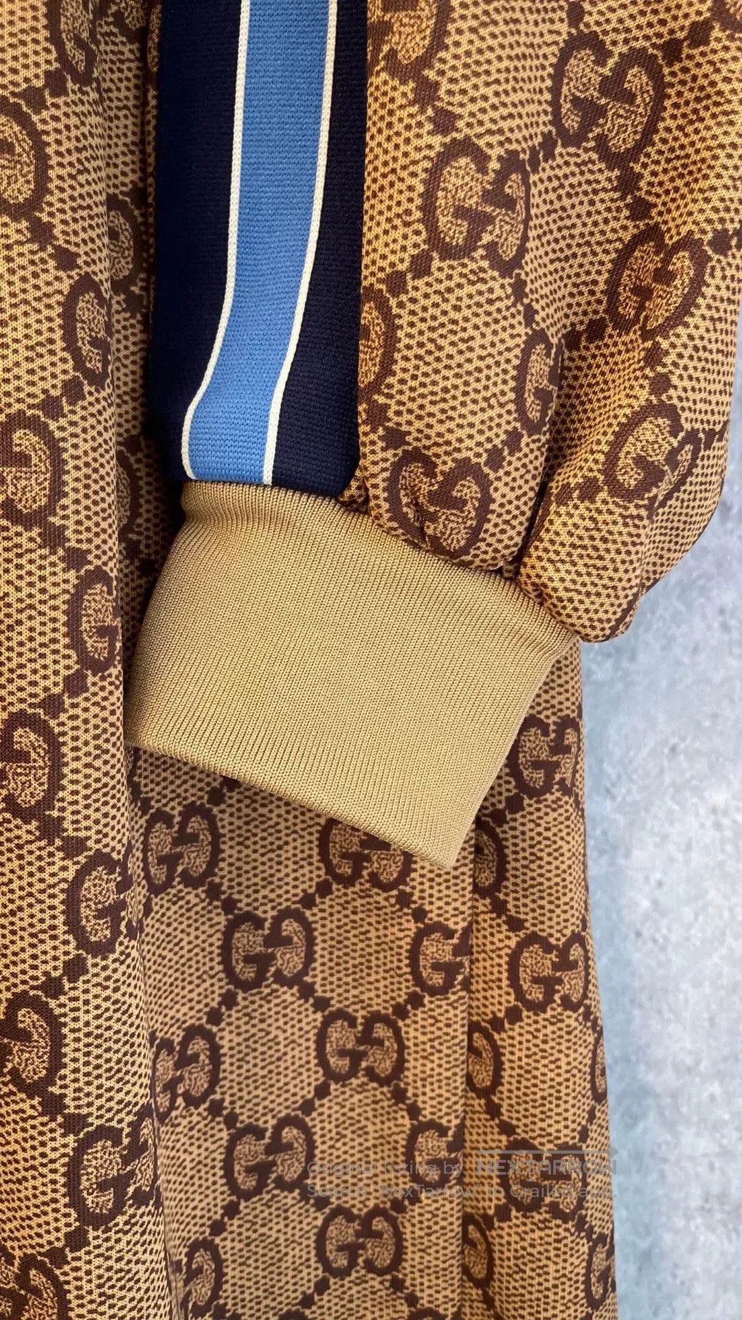 Gucci Gucci Blue Brown GG Monogram Bat Sleeve Coat. Size XS / US 0-2 / IT 36-38 - 5 Thumbnail