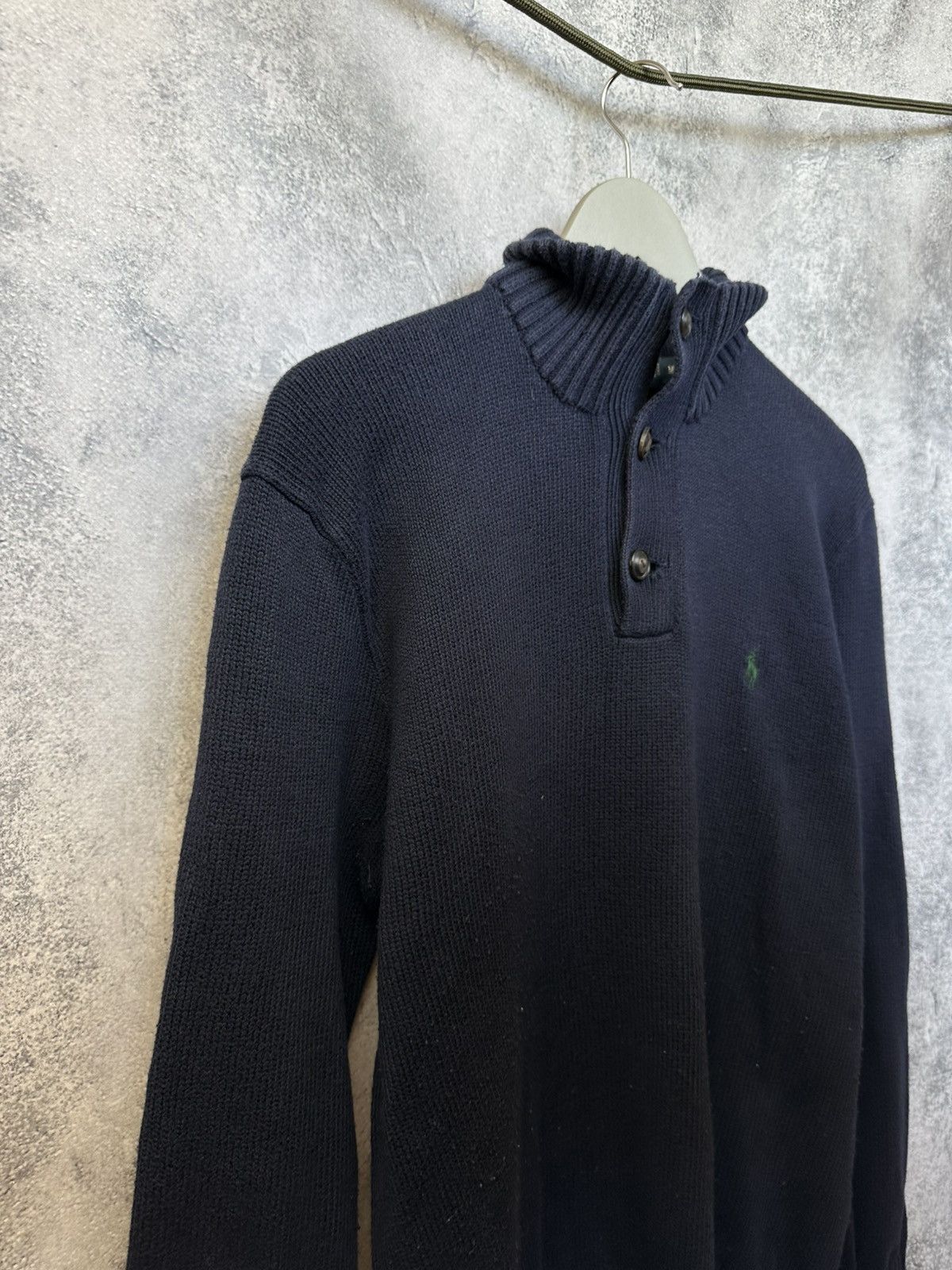 Polo Ralph Lauren × Vintage Polo Ralph Lauren Vintage 1/4 Button Knit Sweater Navy LS Size US M / EU 48-50 / 2 - 4 Thumbnail