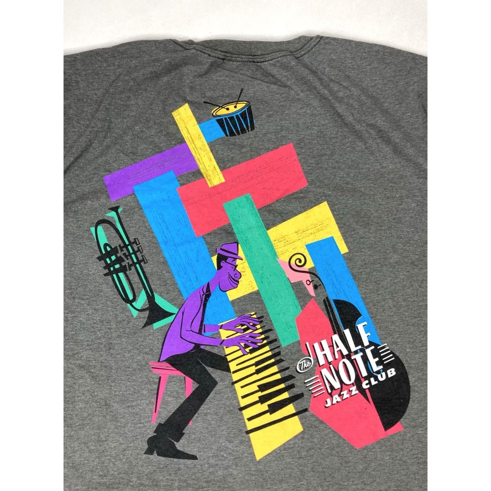 Disney Disney T-Shirt Men XXL Gray Pocket Graphic Print The Half Note Jazz Club Crew Neck Short Sleeve Size US XL / EU 56 / 4 - 2 Thumbnail