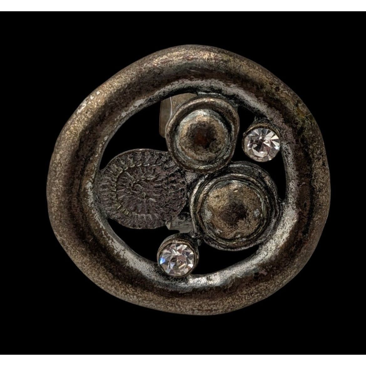 Other Vintage Brutalist Adjustable Ring With Abstract Circular Des Size ONE SIZE - 3 Thumbnail