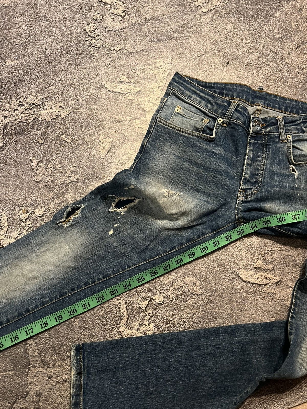 Vintage Skinny Faded Distressed Jeans / Y2K Archive Streetwear 90 Size US 30 / EU 46 - 11 Thumbnail