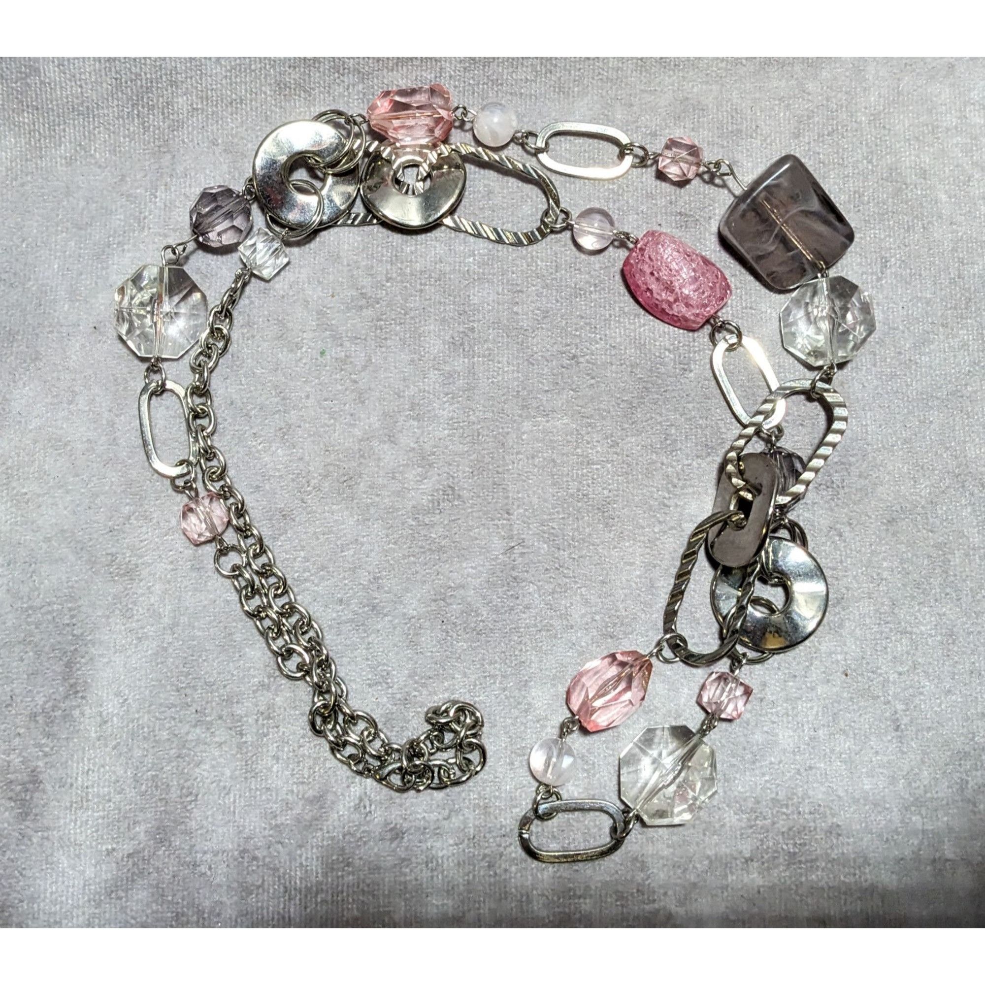 Other Pink And Silver Chunky Gemmed Statement Necklace Size ONE SIZE - 7 Thumbnail
