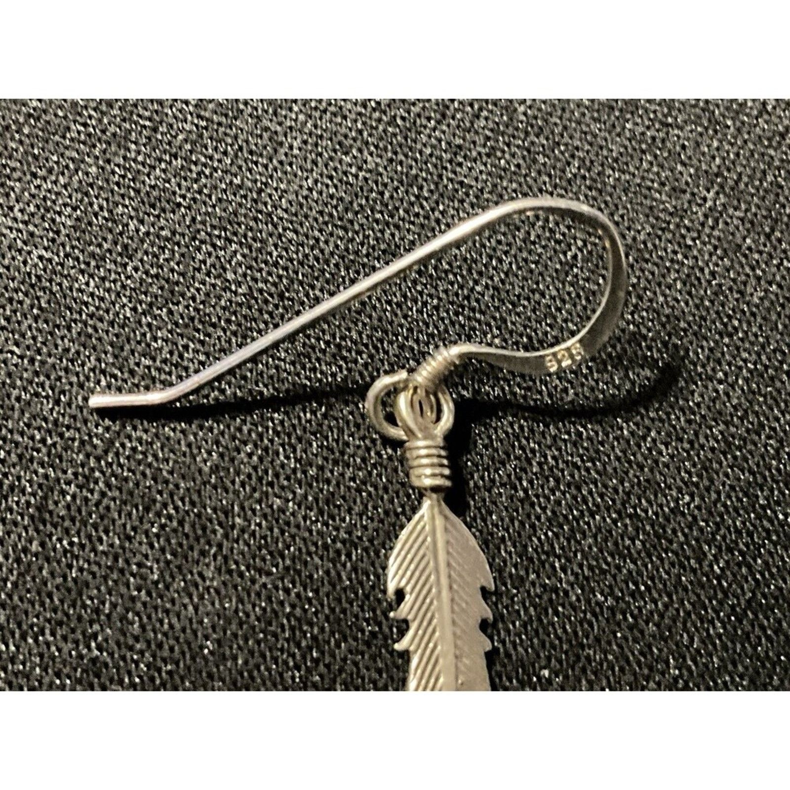 Other 925 Fish Hook Feather Earrings Size ONE SIZE - 4 Thumbnail