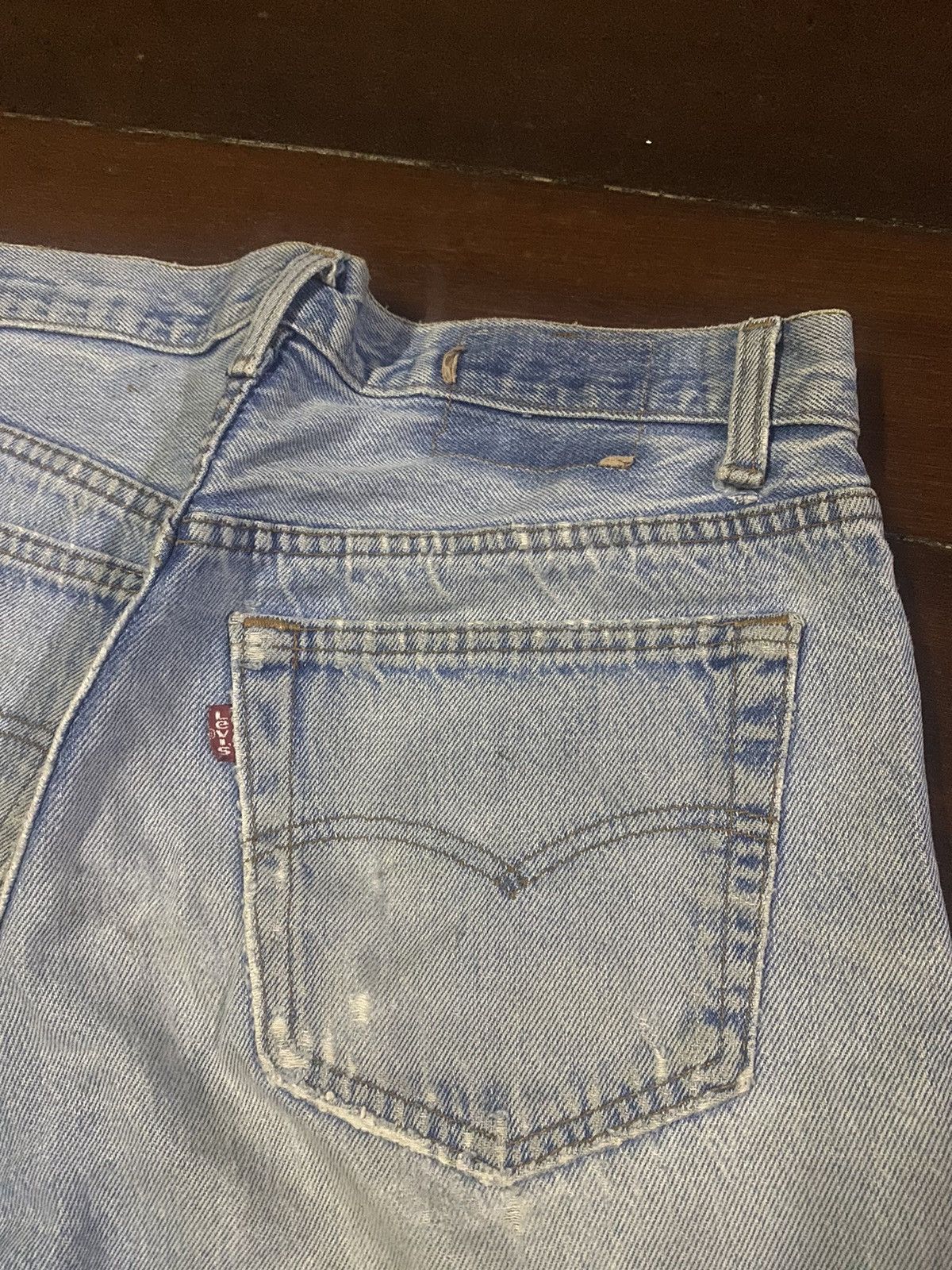 Levi's Vintage 80s Levis 501 Faded Blue Jeans distressed Size US 32 / EU 48 - 18 Thumbnail