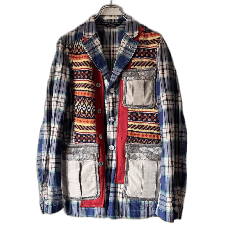 Comme des Garcons rare vintage plaid patchwork jacket Size US XS / EU 42 / 0 - 1 Thumbnail