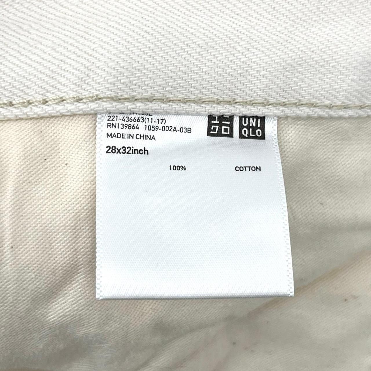 Uniqlo UNIQLO Womens Denim Straight Jeans 28 x 32 Cream Cotton Size 28" / US 6 / IT 42 - 4 Thumbnail