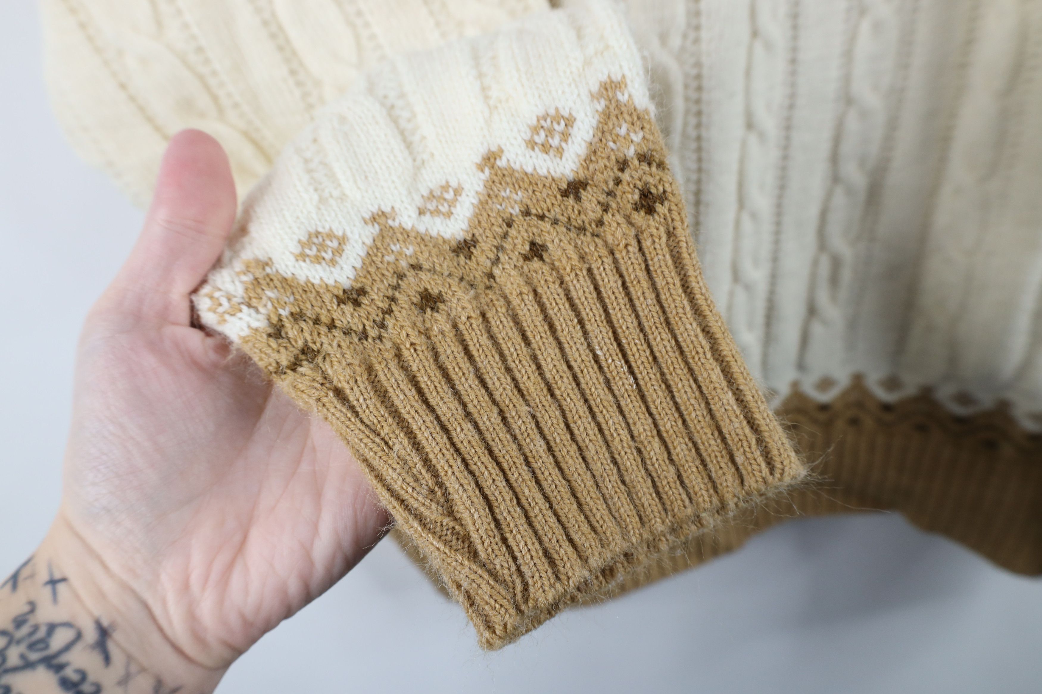 Vintage Vintage 70s Streetwear Cable Knit Crewneck Sweater USA Size US L / EU 52-54 / 3 - 4 Thumbnail