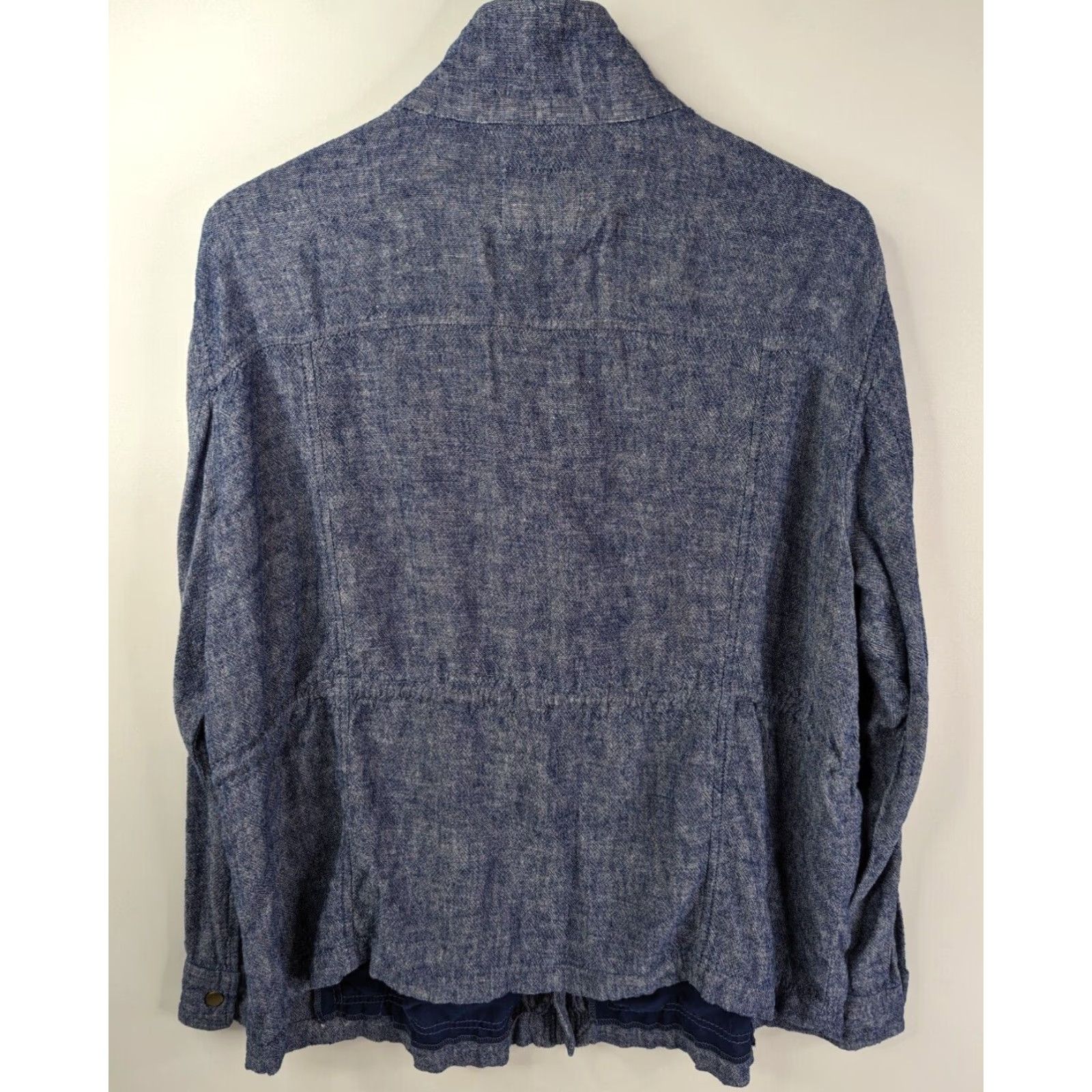 Old Navy Old Navy Women's Linen Blend Utility Jacket Adjustable Waist Chambray Blue Sz XL Size XL / US 12-14 / IT 48-50 - 4 Thumbnail