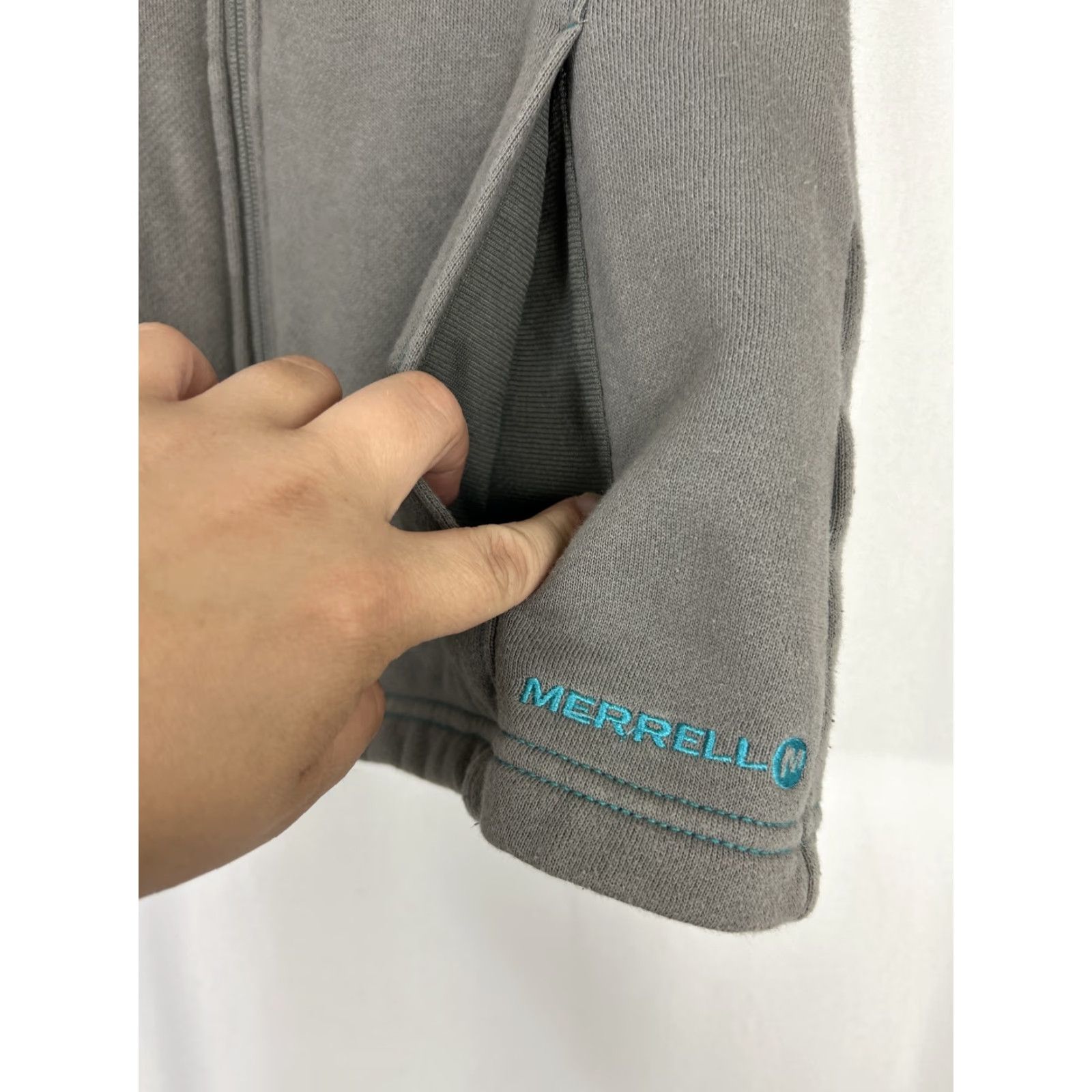 Merrell Merrell Womens Small Gray Full Zip Hooded Sweater Cotton Polyester Mens? Size S / US 4 / IT 40 - 7 Thumbnail