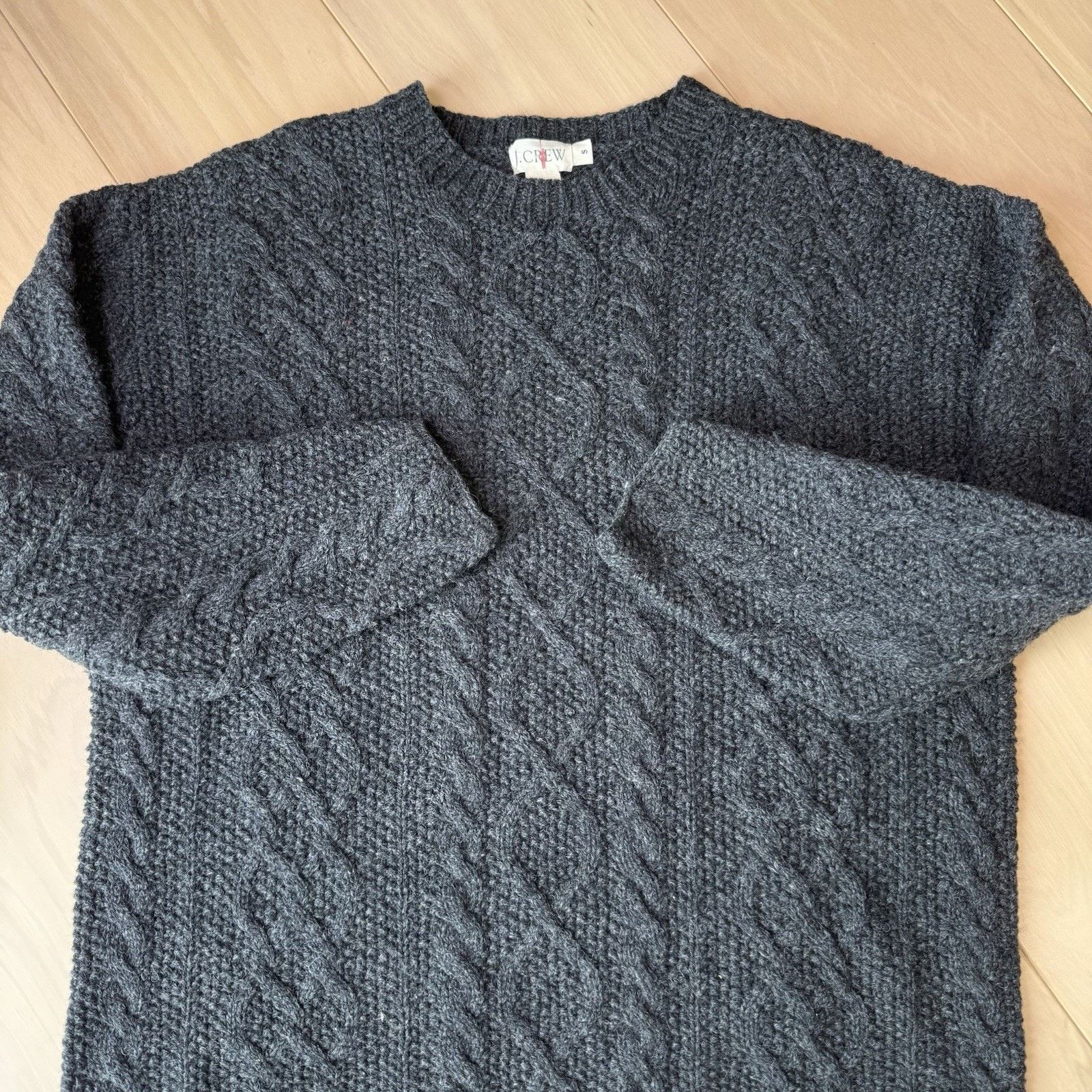 J.Crew Vintage J Crew Cable Knit Sweater S Gray Oarsman Wool Size US S / EU 44-46 / 1 - 5 Thumbnail